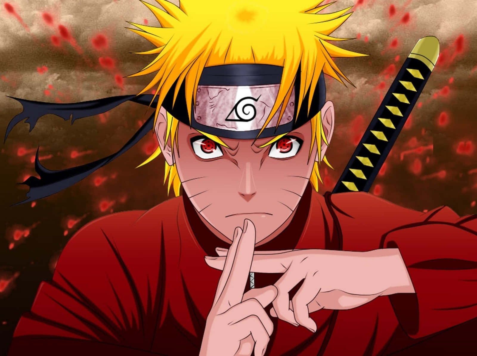 Kichwa: Jinchuriki Mwenye Nguvu Naruto Uzumaki Akiwa Katika Hatua Picha ya Ukuta