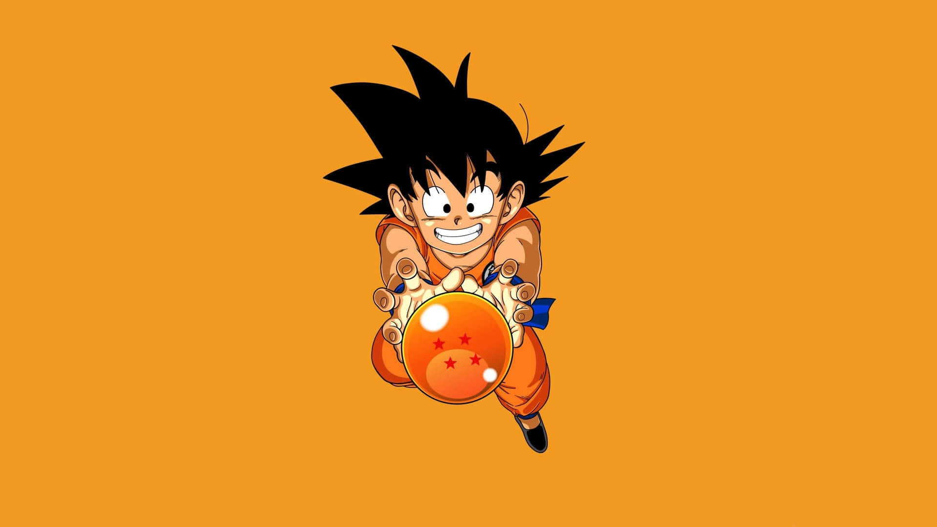 Kid Goku Akiwa na Mpira wa Dragon Picha ya Ukuta