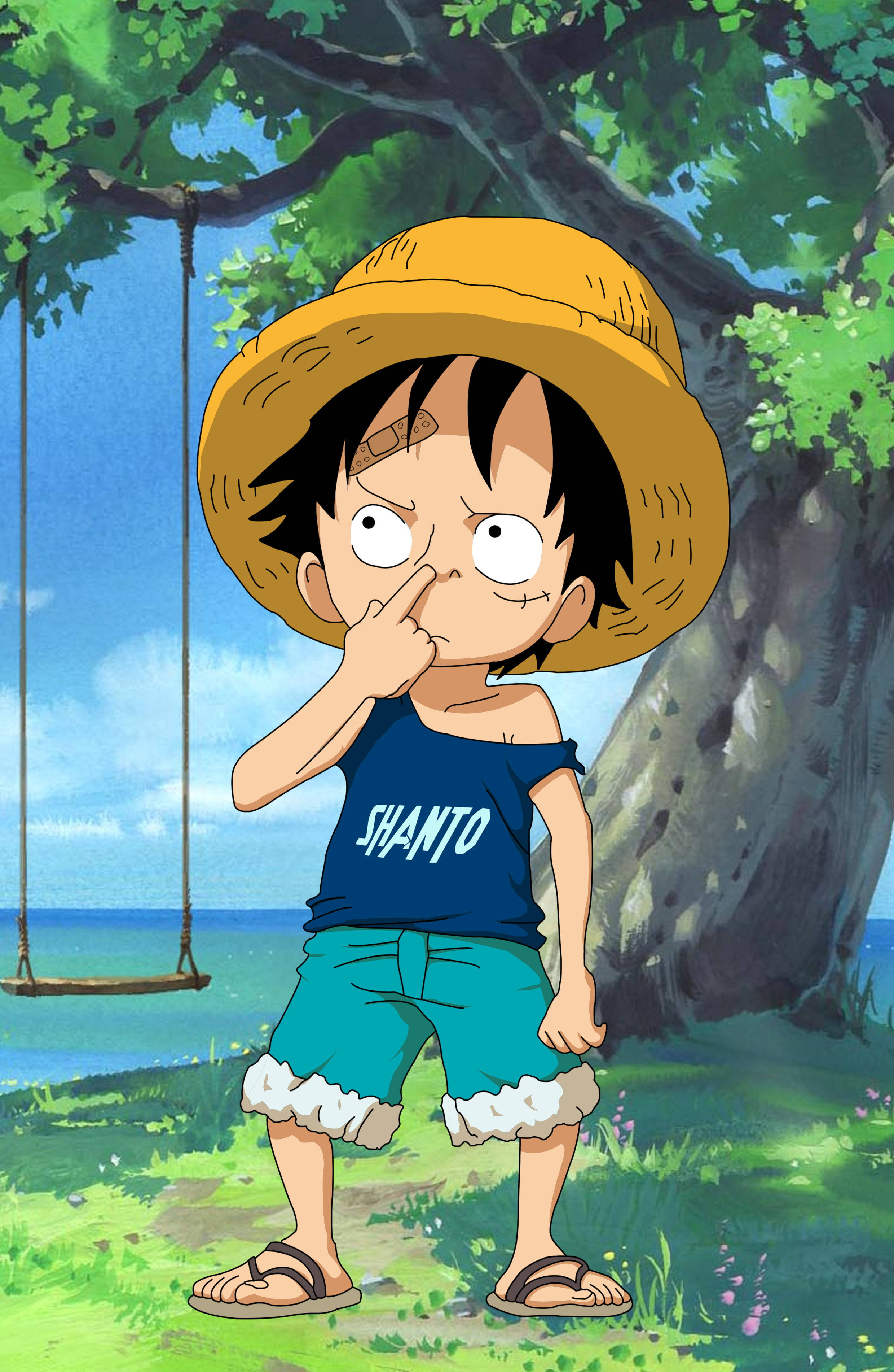 Kid Luffy PFP One Piece Funny Fanart Picha ya Ukuta