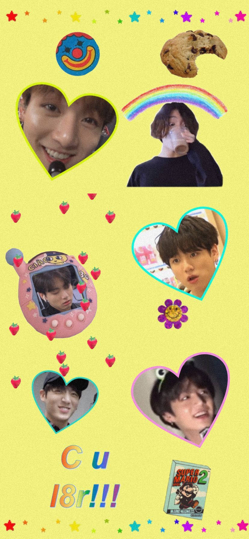 Kidcore Korean Scrapbook Picha ya Ukuta