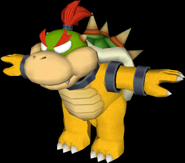 Kielelezo cha 3D cha Bowser Classic Picha ya Ukuta