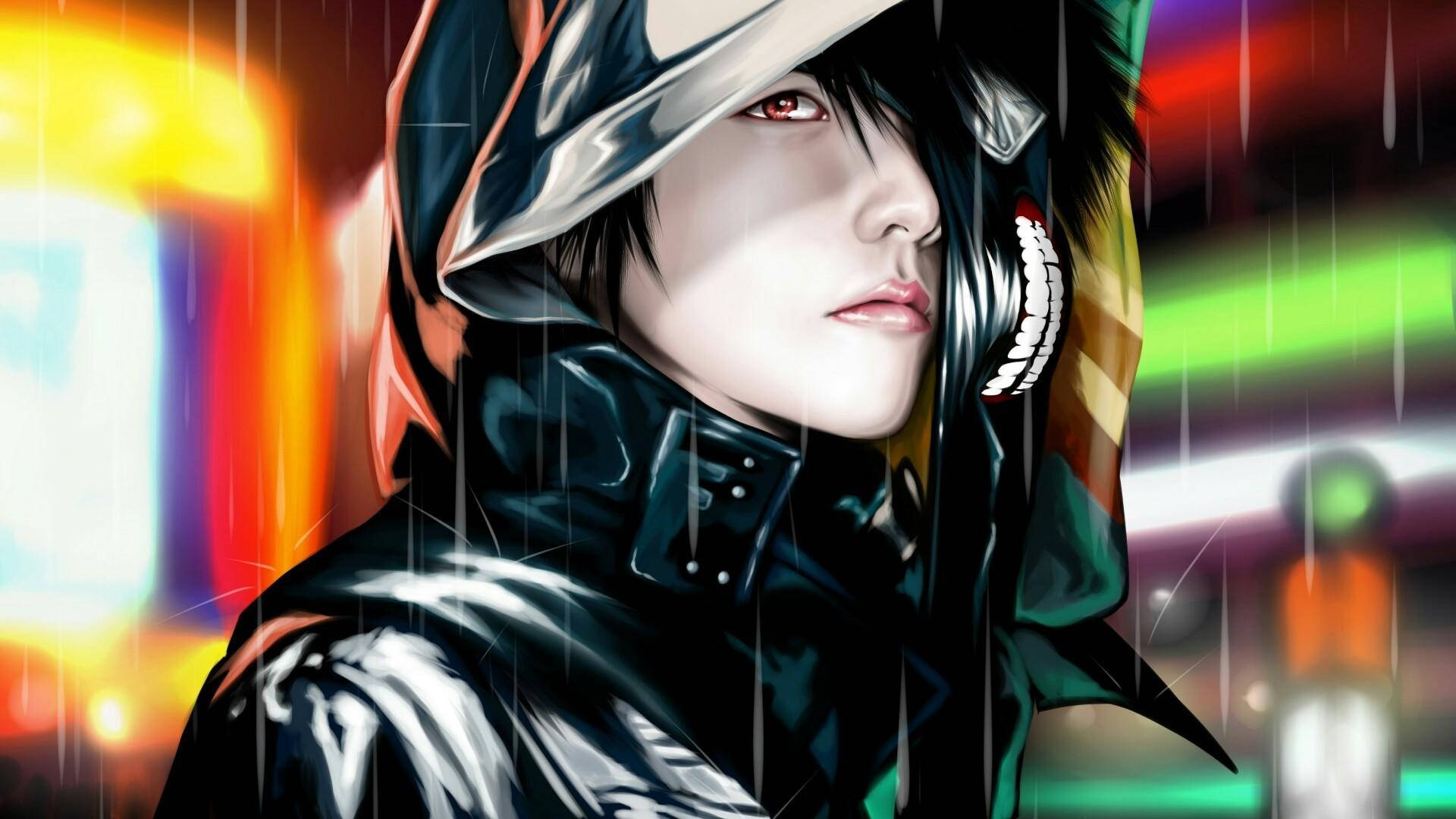 Kijana Mrembo wa Anime Ken Kaneki Picha ya Ukuta