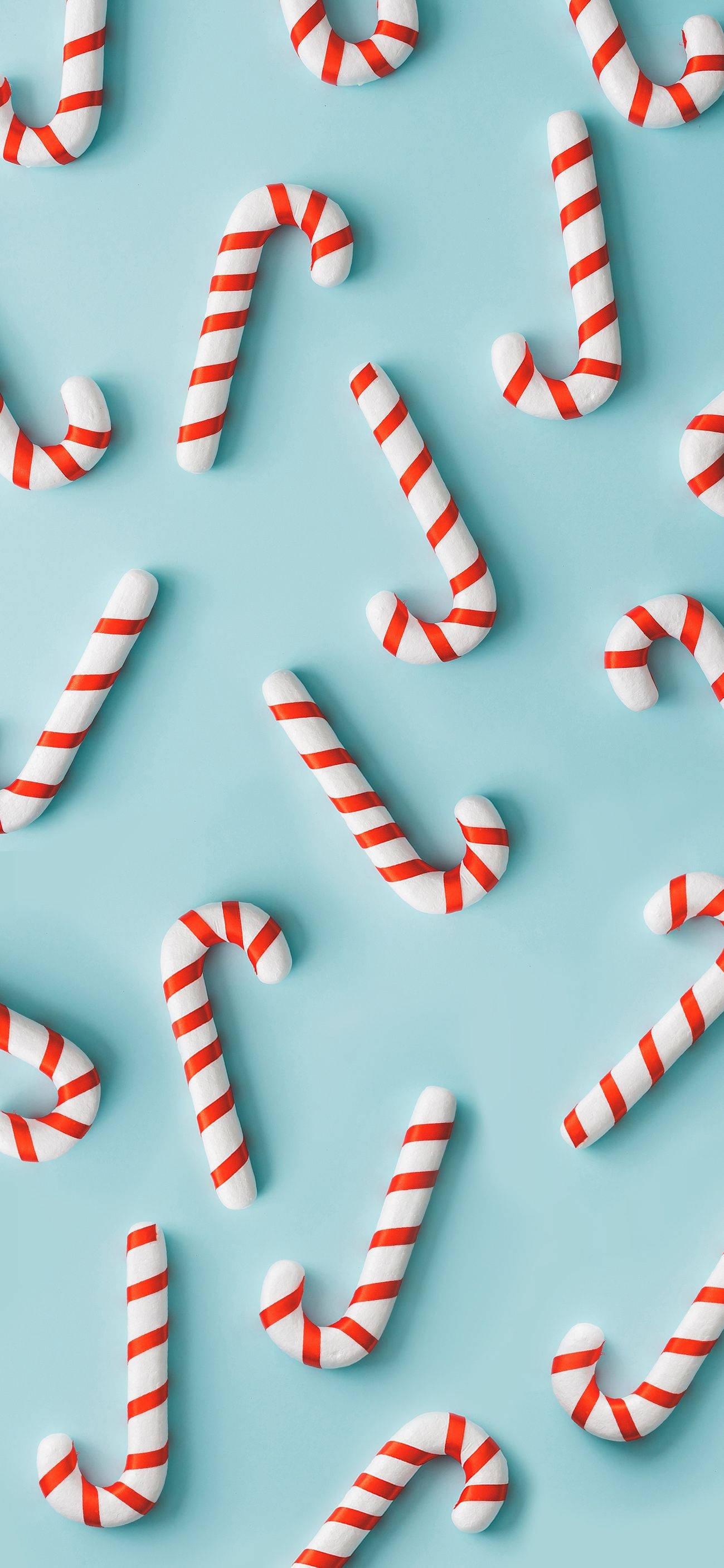 Kijiko cha Candy Cane Pastel Picha ya Ukuta