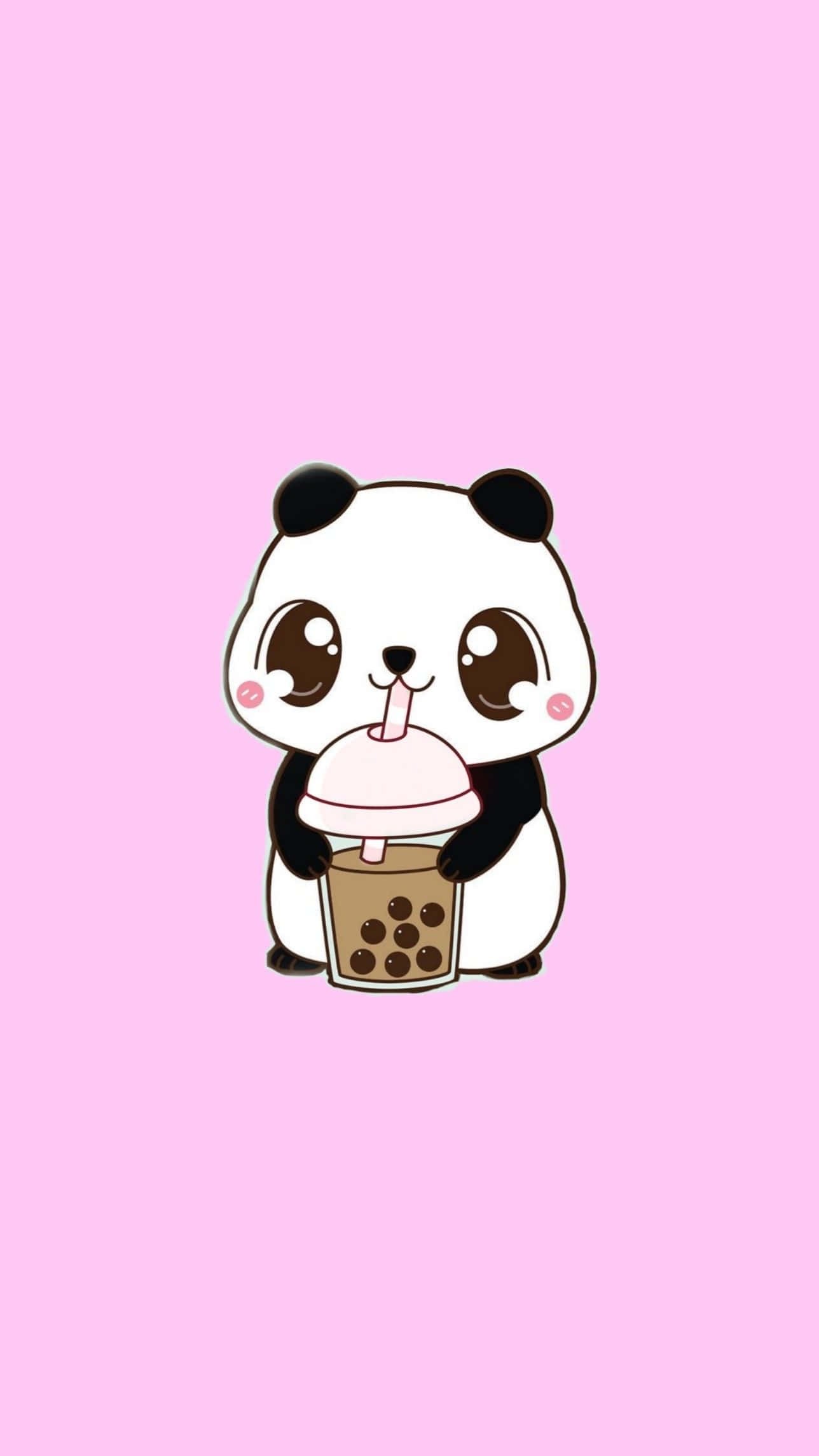 Kikombe cha Kahawa cha Panda ya Kike Picha ya Ukuta