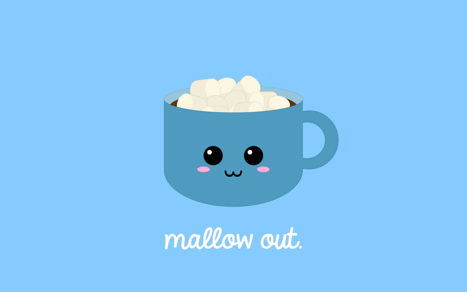 Kikombe cha Marshmallow cha Kawaii cha Kupendeza Picha ya Ukuta