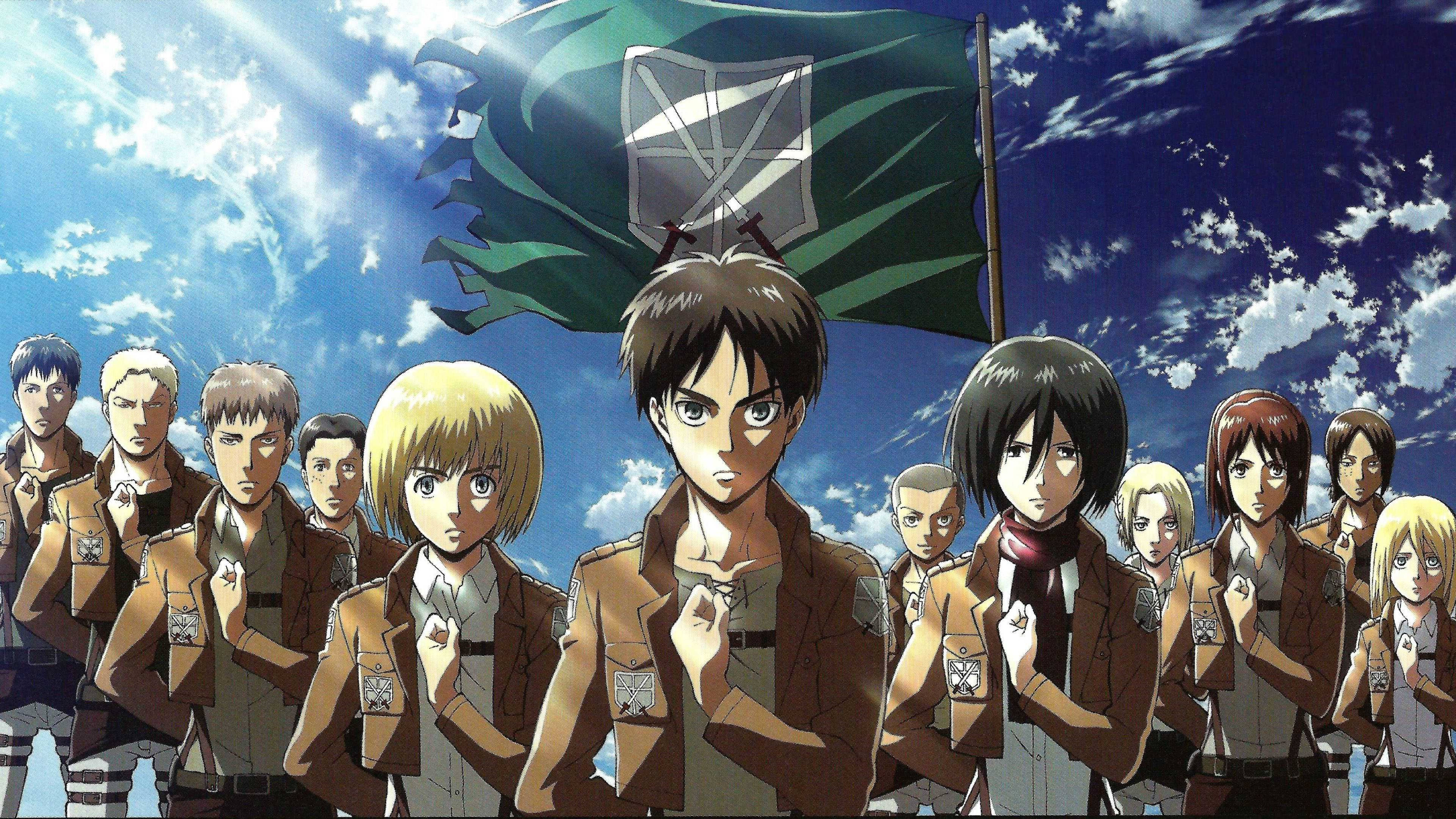 Kikosi cha Kupambana na Majitu cha Attack On Titans 4K Picha ya Ukuta