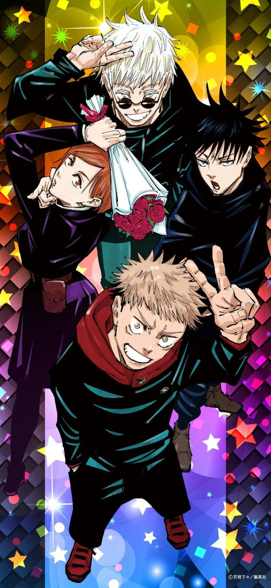 Kikundi cha Jujutsu Kaisen kiko tayari kukabiliana na changamoto yoyote! Picha ya Ukuta