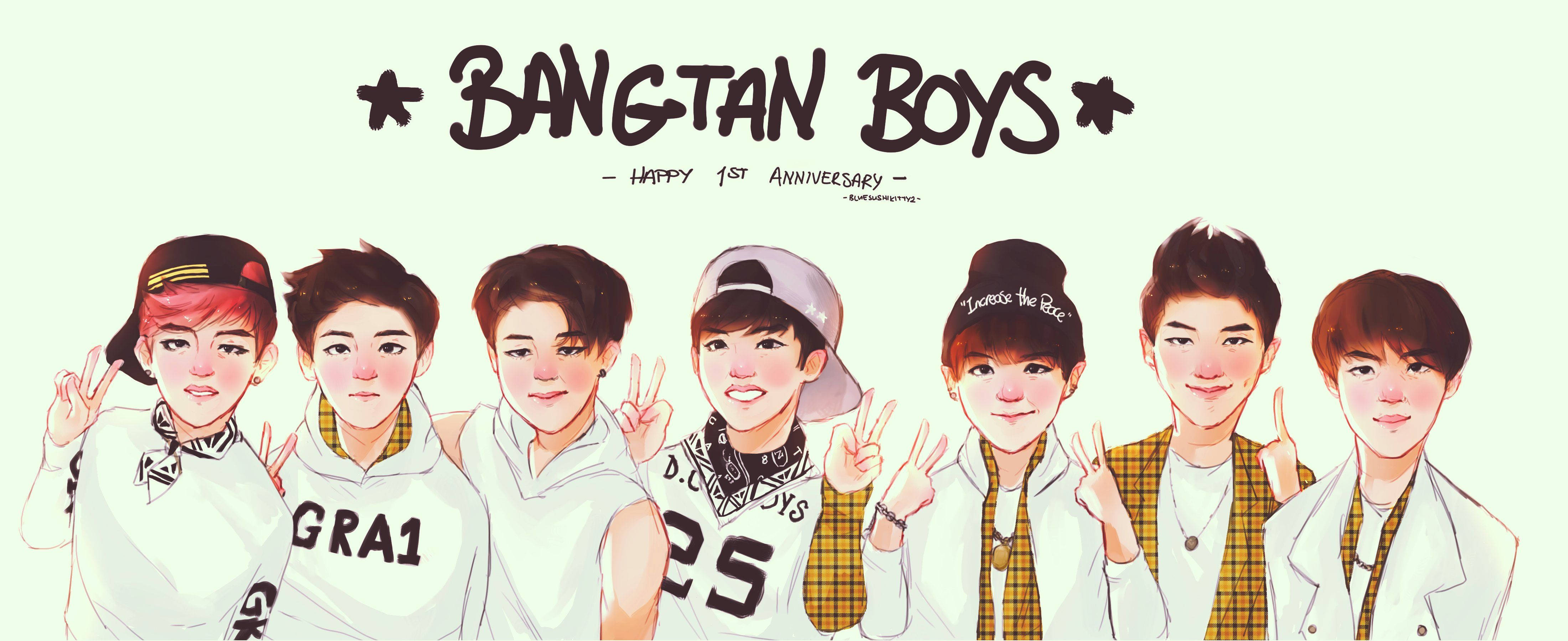 Kikundi Cha K-Pop Cha BTS Kinachopendwa Picha ya Ukuta