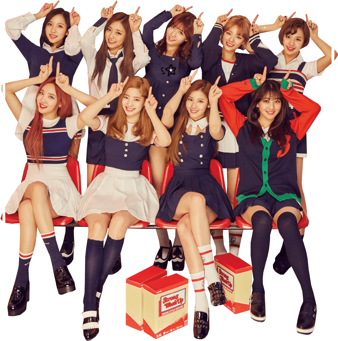 Kikundi cha Kpop Twice Mavazi ya Sare ya Shule Picha ya Ukuta