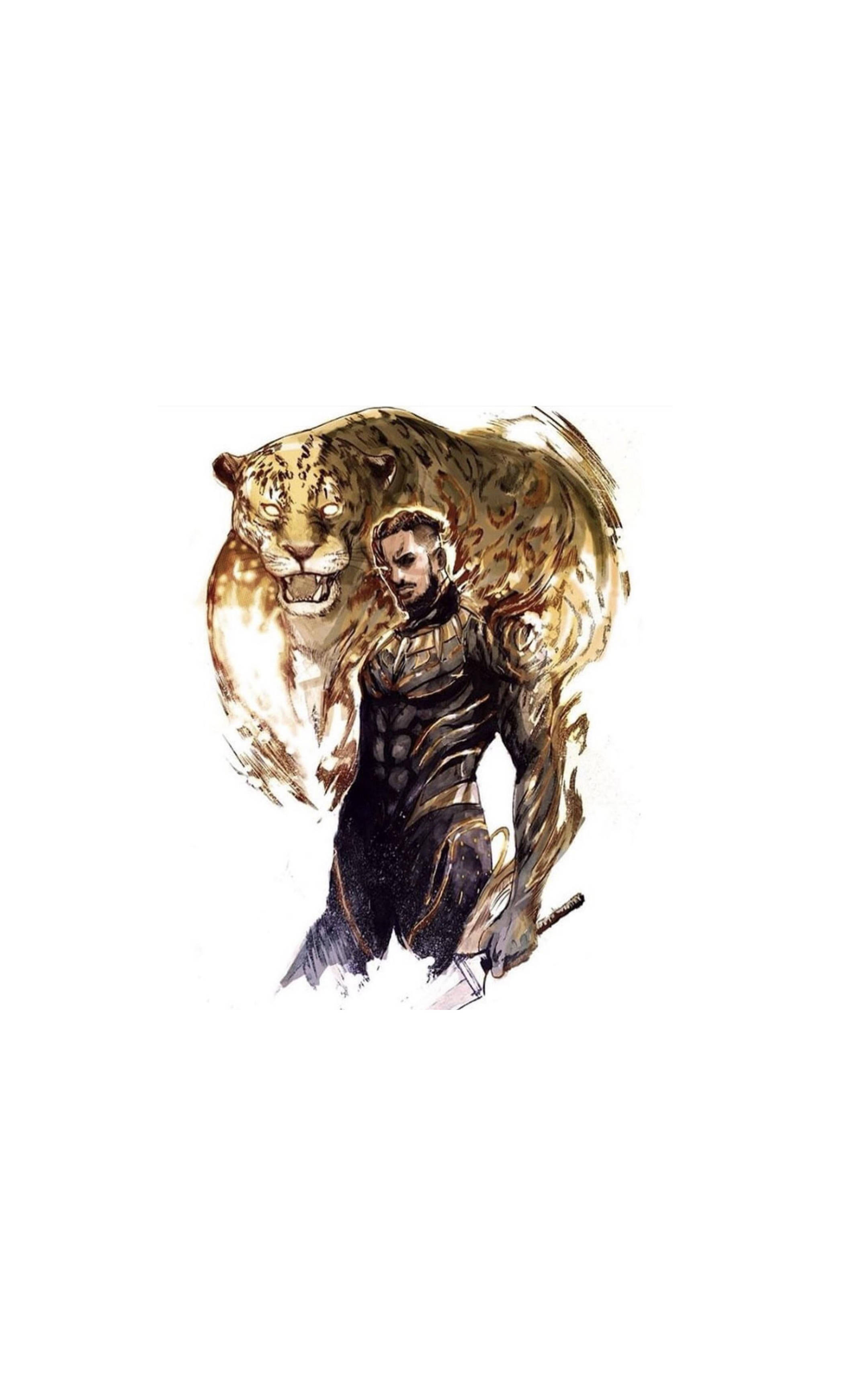 Killmonger na Jaguar wa Kuguruma Picha ya Ukuta