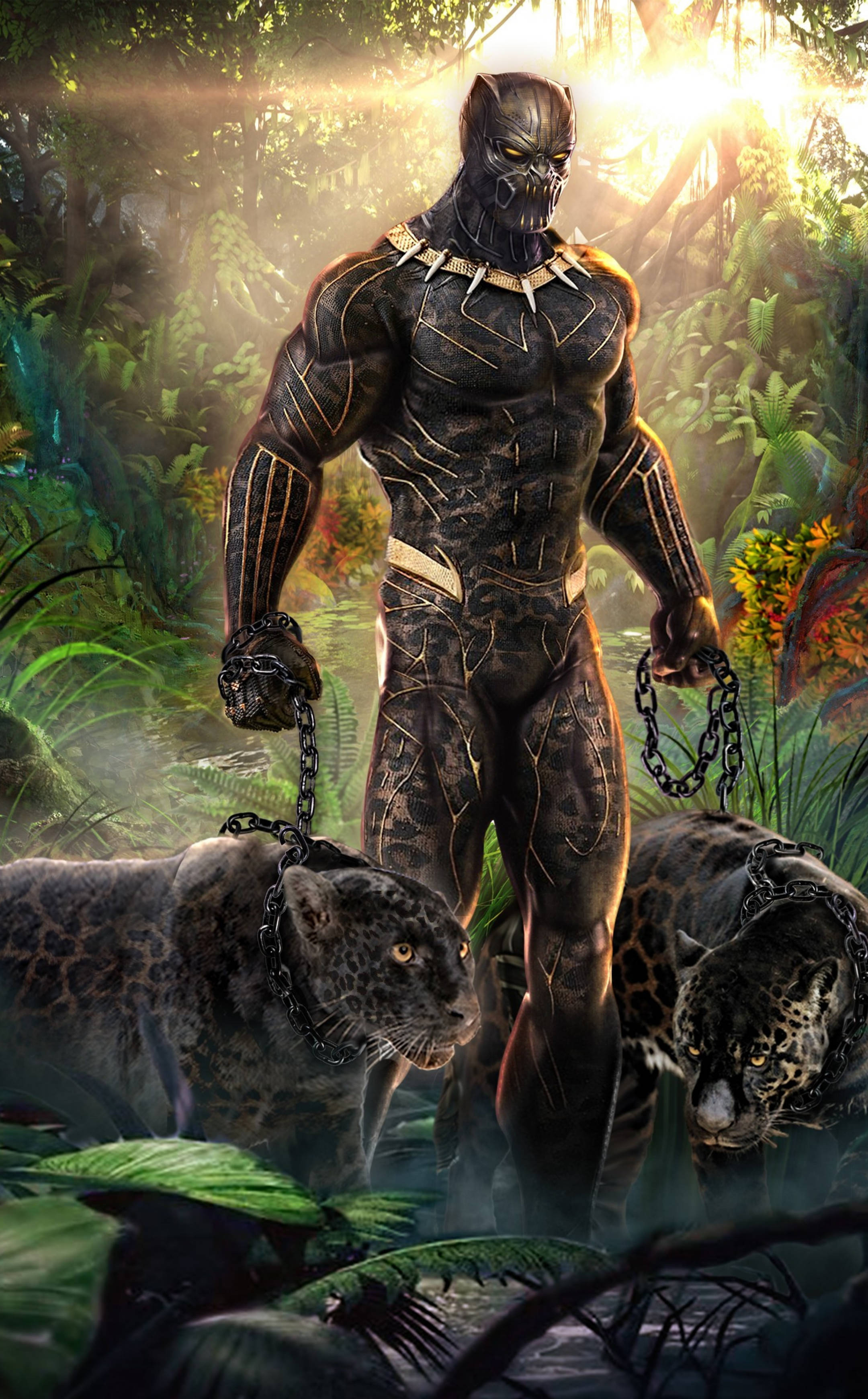 Killmonger na Jaguar Wawili Picha ya Ukuta