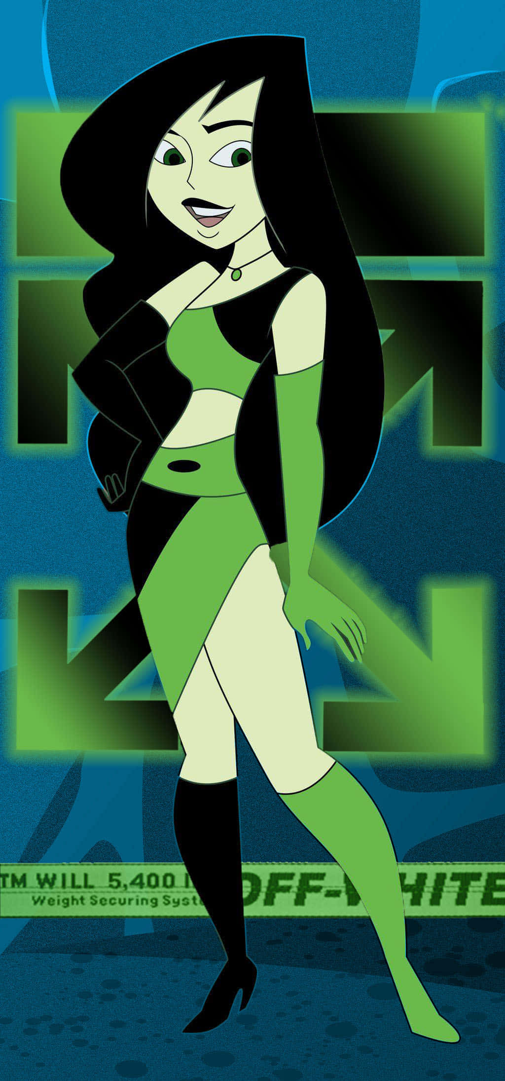 Kim Possible Shego Off White iPhone Picha ya Ukuta