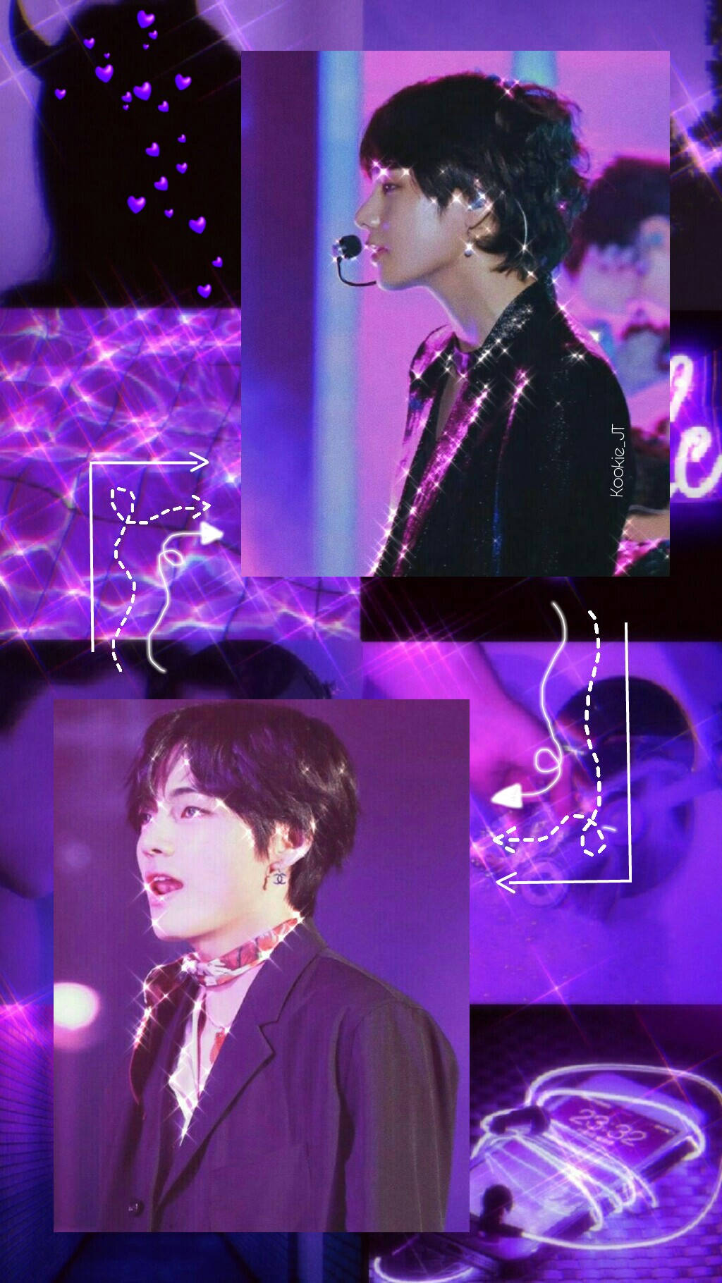 Kim Taehyung Zambarau Pasteli Picha ya Ukuta