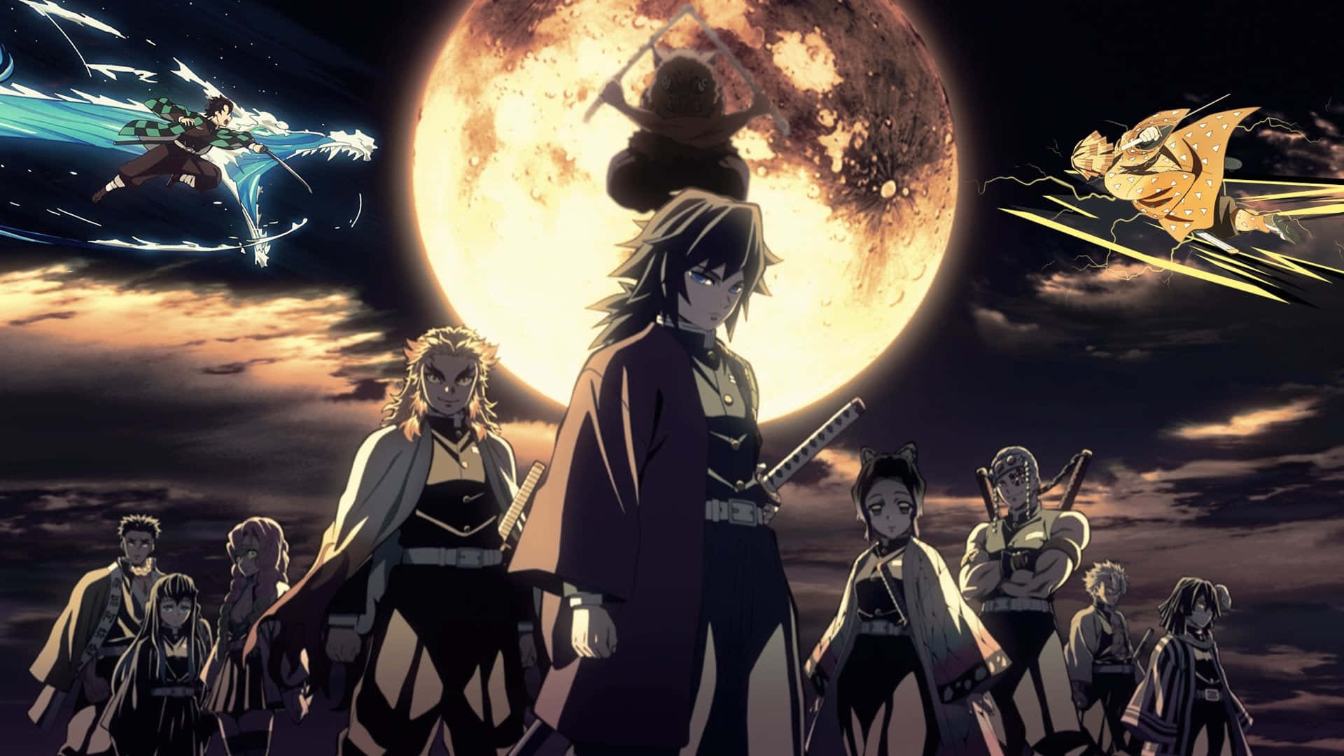 Kimetsu No Yaiba Anime Wa Washenzi Wa Kukata Pepo Picha ya Ukuta