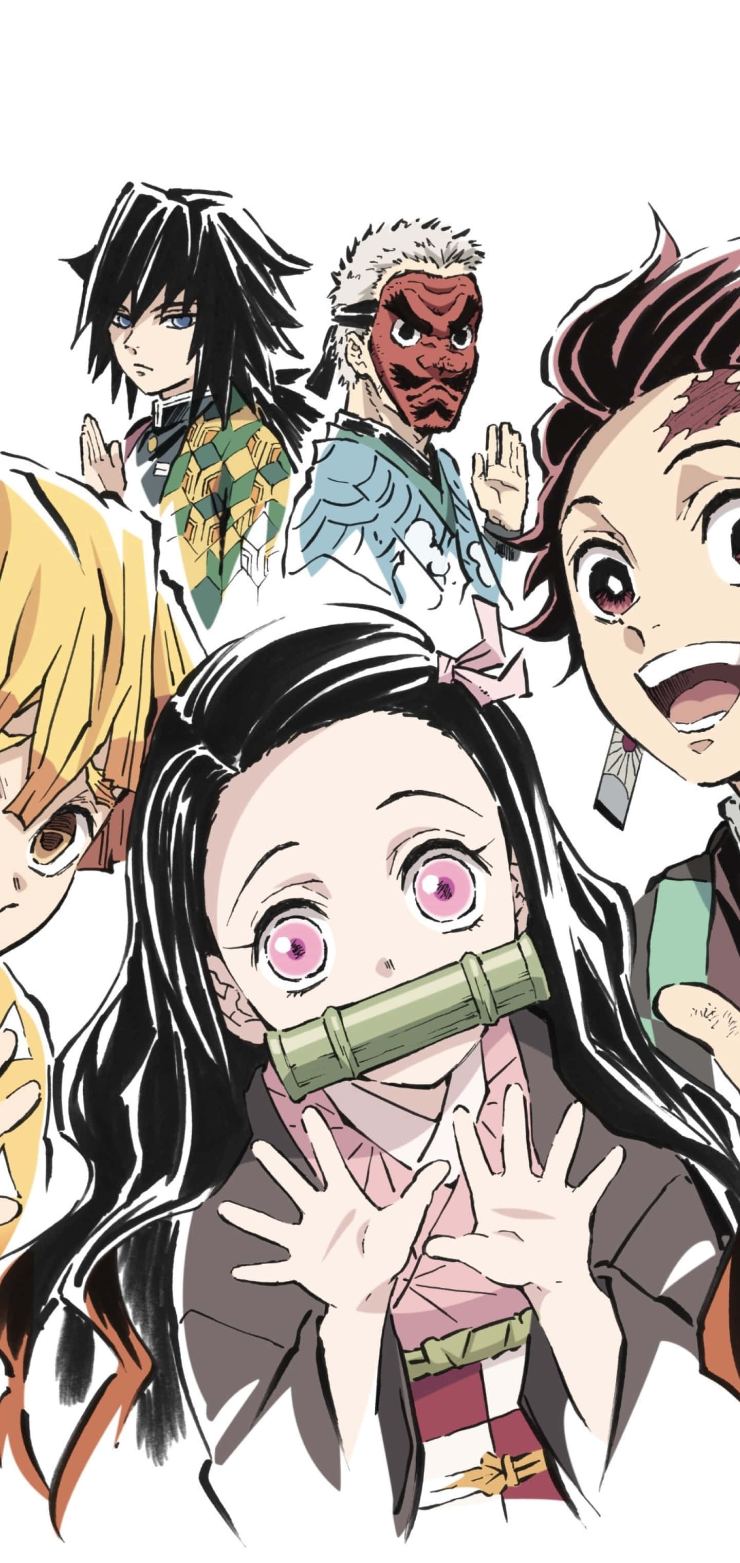 Kimetsu No Yaiba's Demon Slayer Group Unite to Slay Monsters Picha ya Ukuta