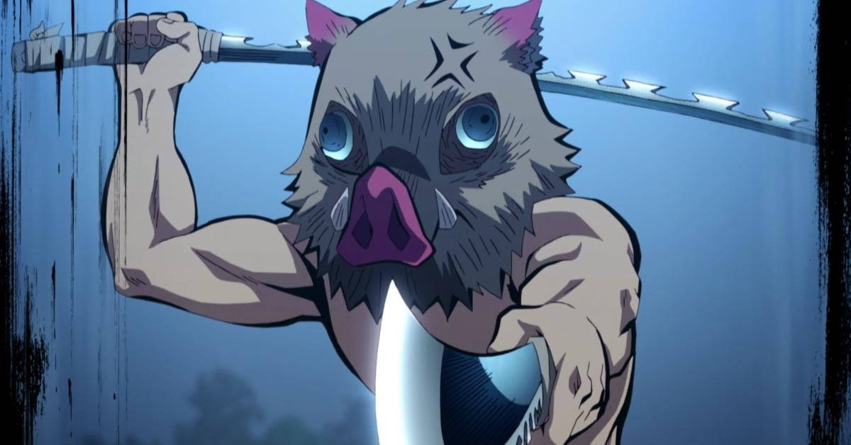 Kinyago cha Demon Slayer chenye Ubuni wa Nguruwe Picha ya Ukuta