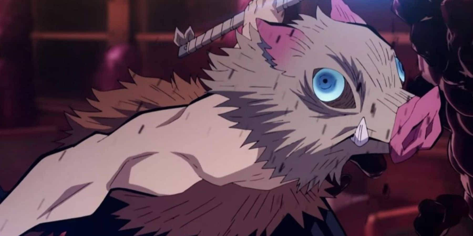 Kinyago cha Inosuke wa Demon Slayer Nguruwe Picha ya Ukuta