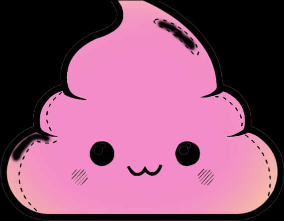 Kinyesi cha Pinki Mrembo cha Emoji Kawaii Picha ya Ukuta