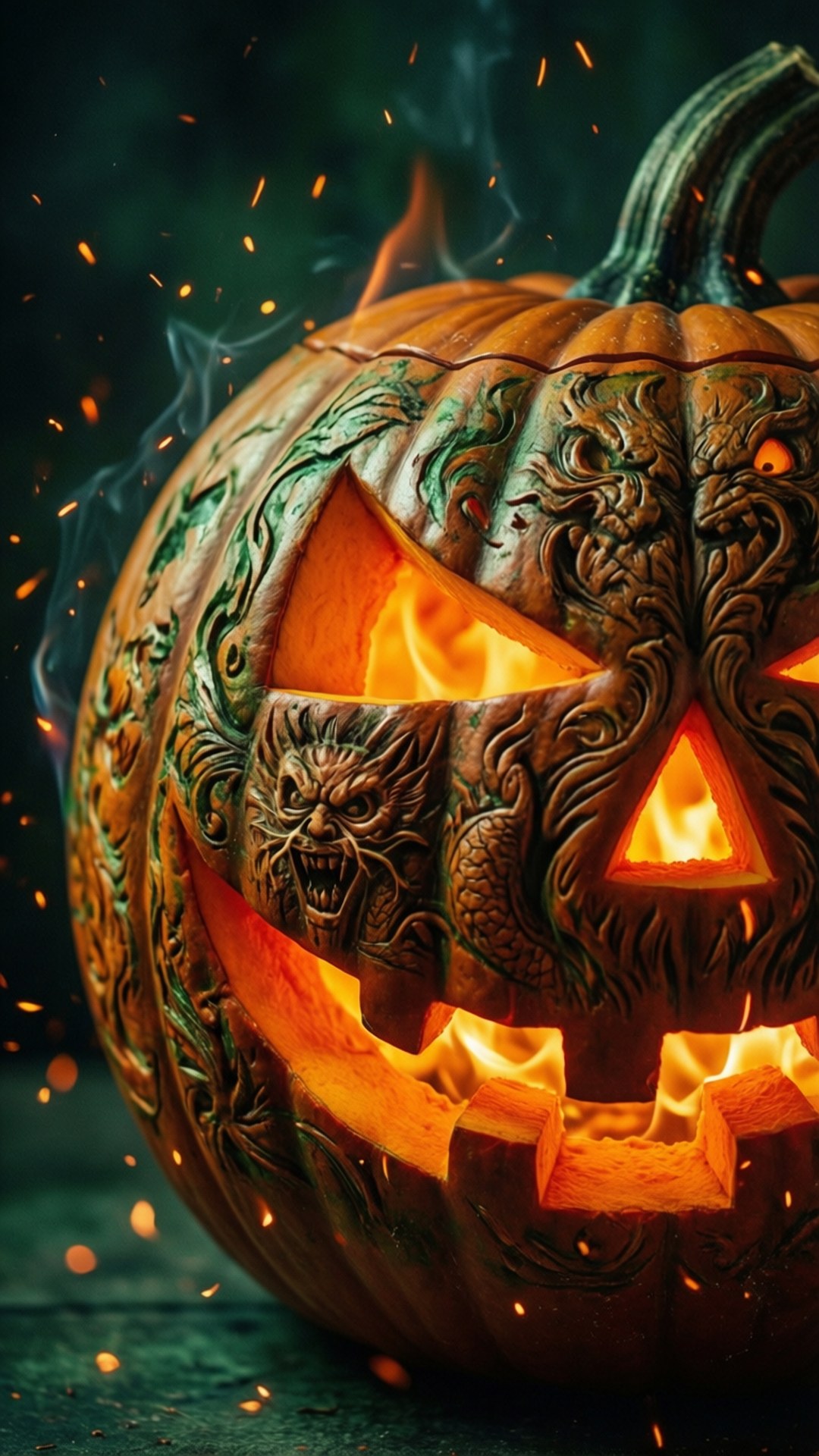 Kinyonga cha Jack-O'-Lantern Picha ya Ukuta