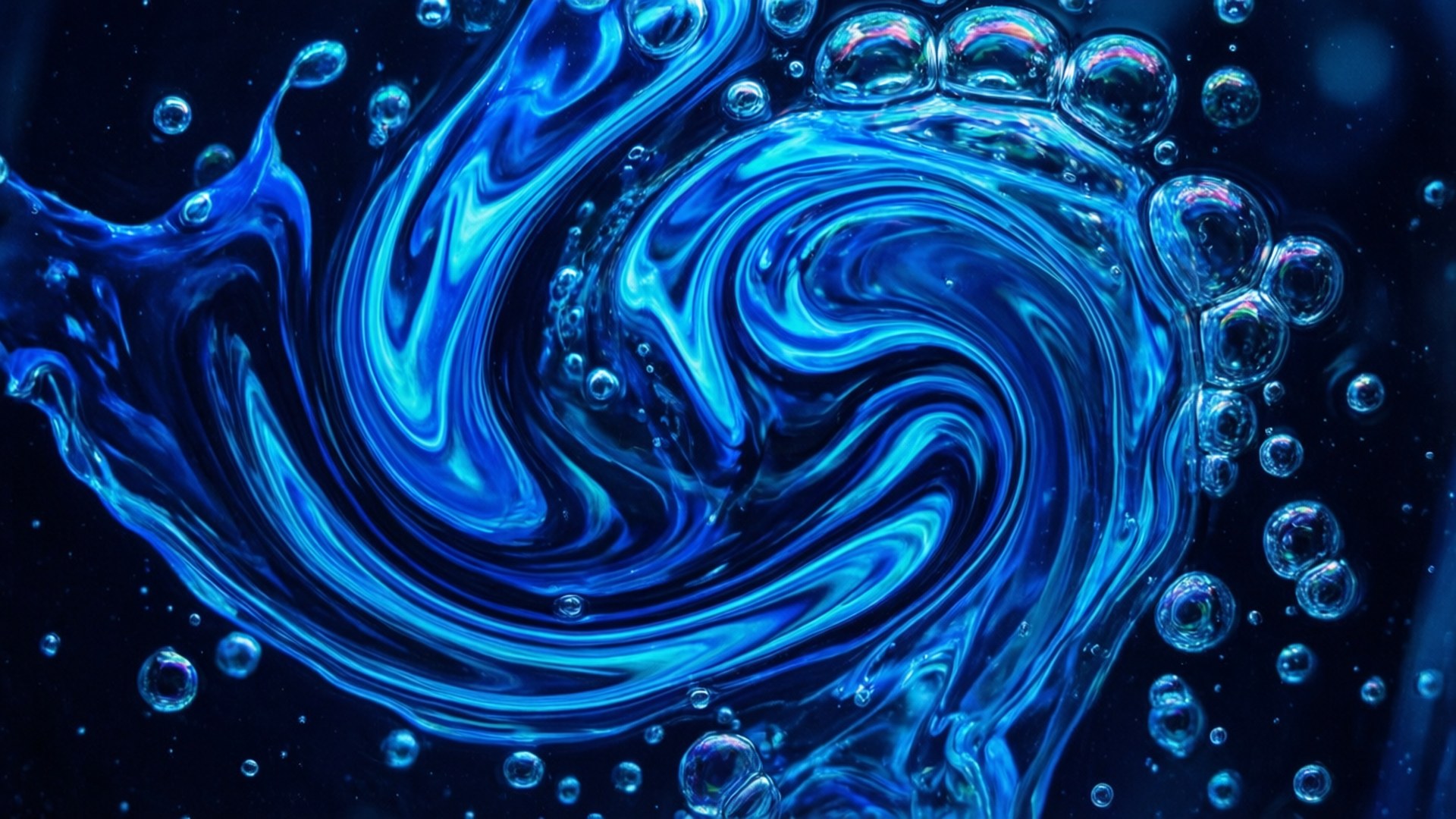 Kioevu cha Bluu cha Neon Picha ya Ukuta