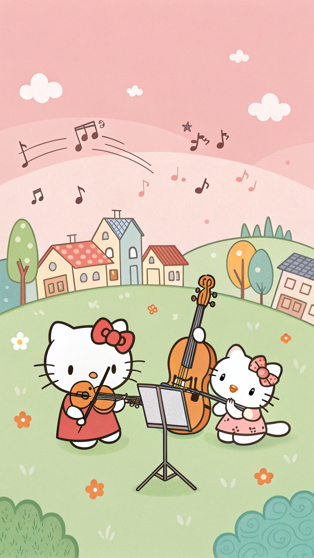 Kipaji cha Muziki cha Hello Kitty Kitakushangaza Picha ya Ukuta