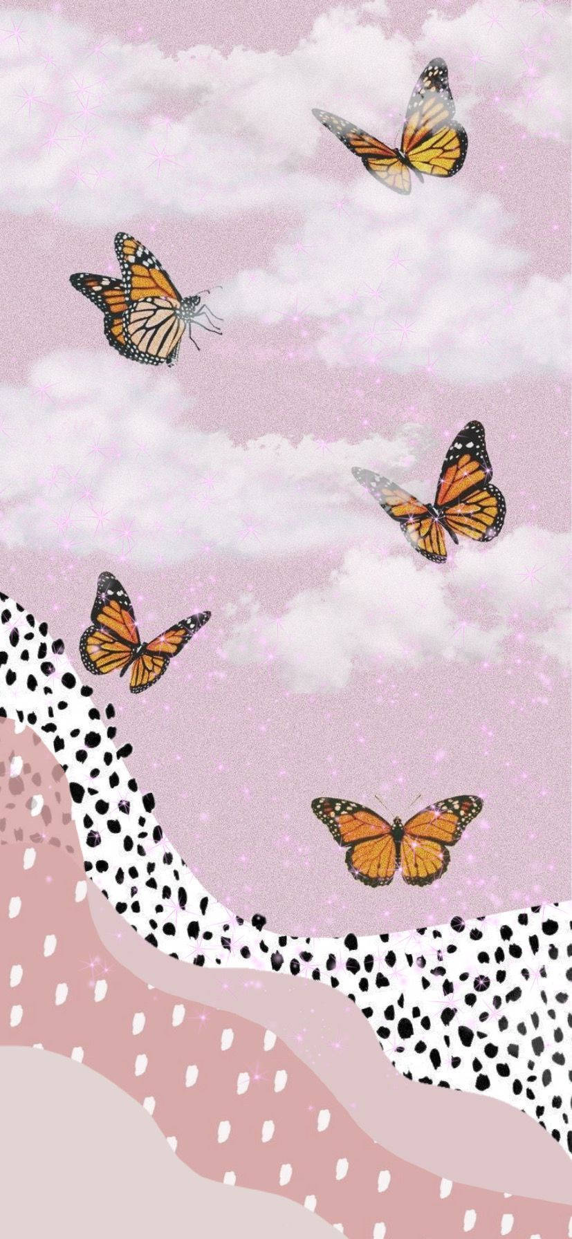 Kipepeo cha Pink Aesthetic Picha ya Ukuta