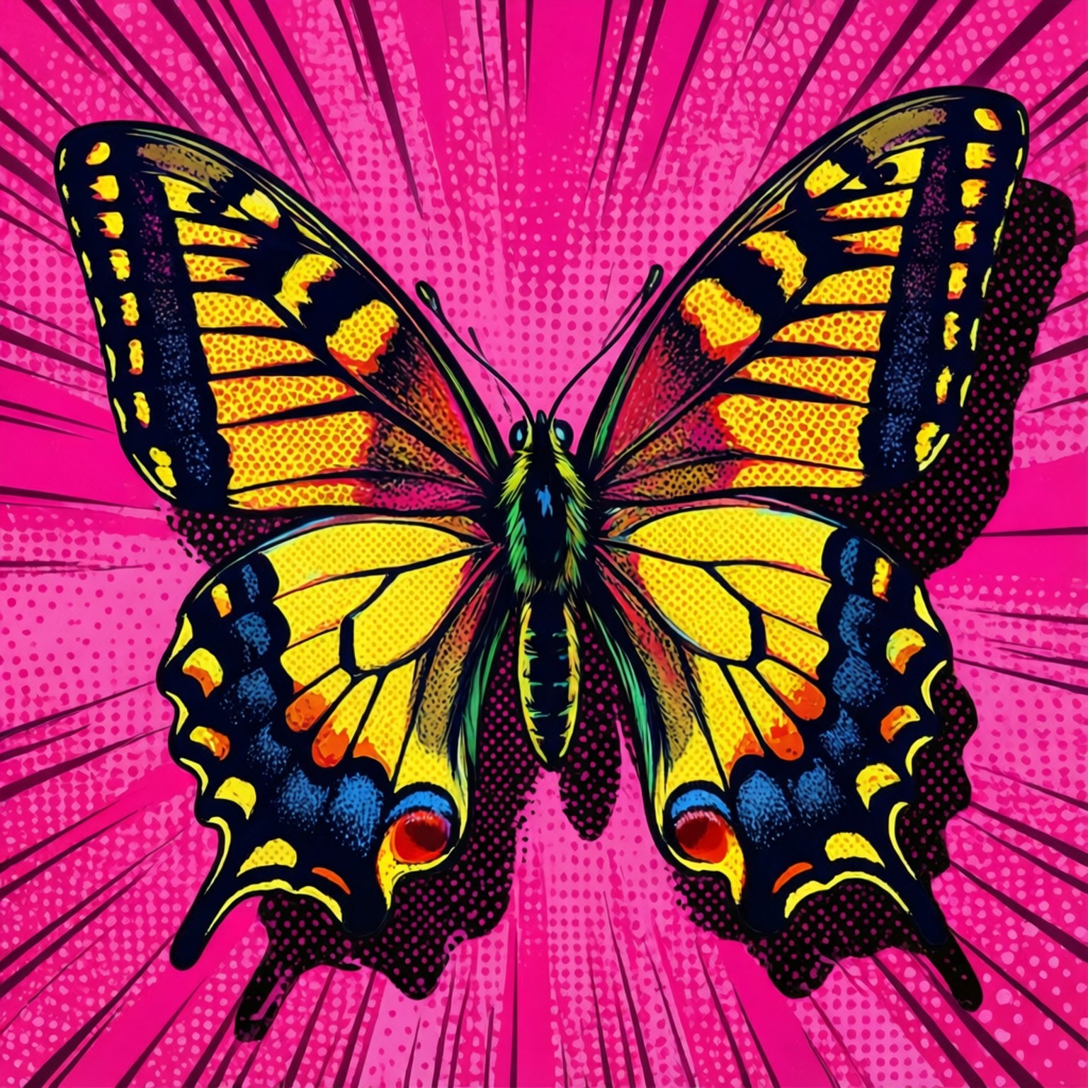 Kipepeo cha Pop Art Picha ya Ukuta