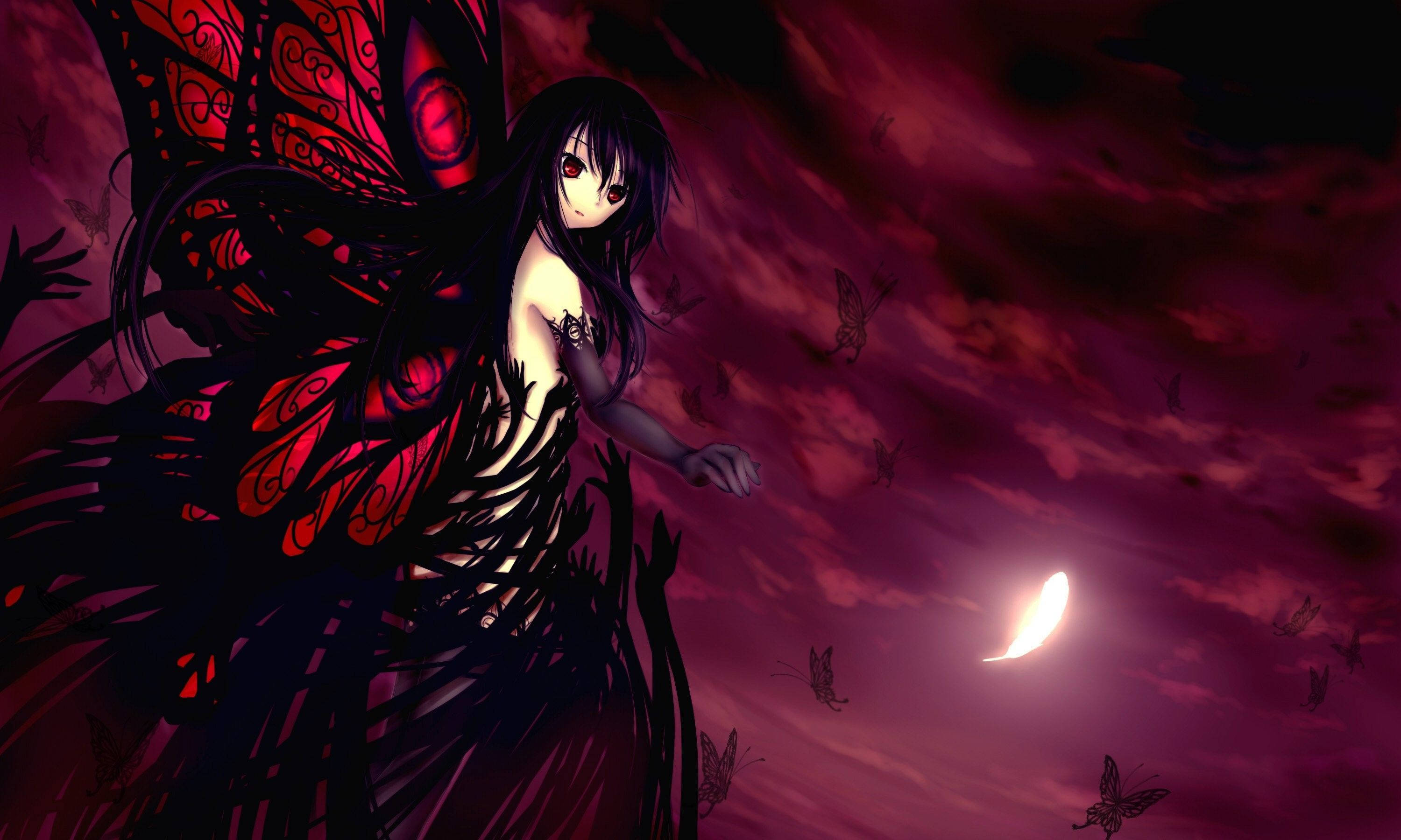 Kipepeo ya Shetani ya Anime ya Goth Picha ya Ukuta