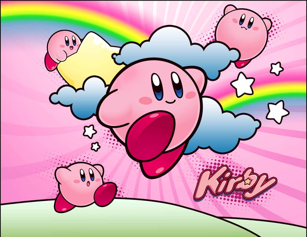 Kirby, krempufu mchangamfu Picha ya Ukuta