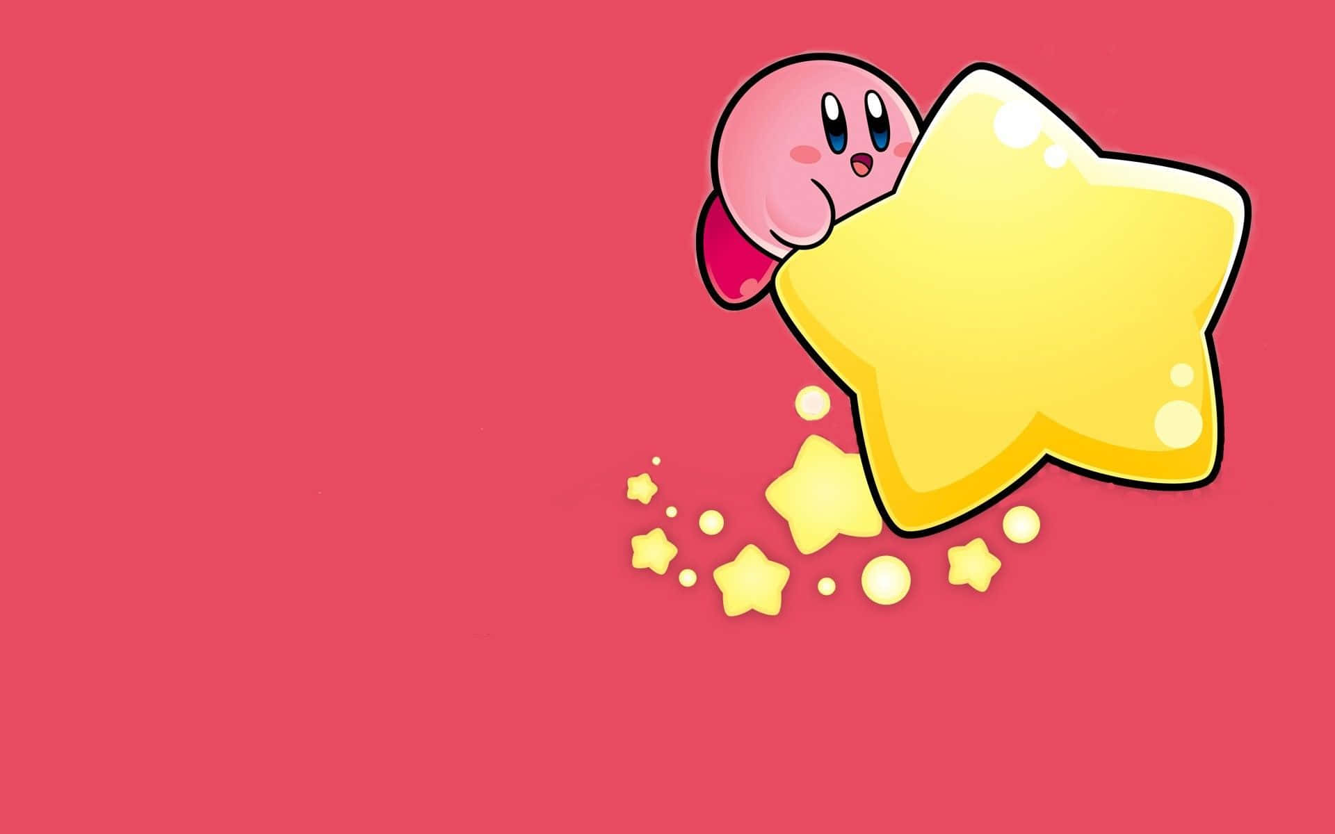 Kirby, mhusika maarufu wa mchezo wa video mwenye furaha na urafiki Picha ya Ukuta