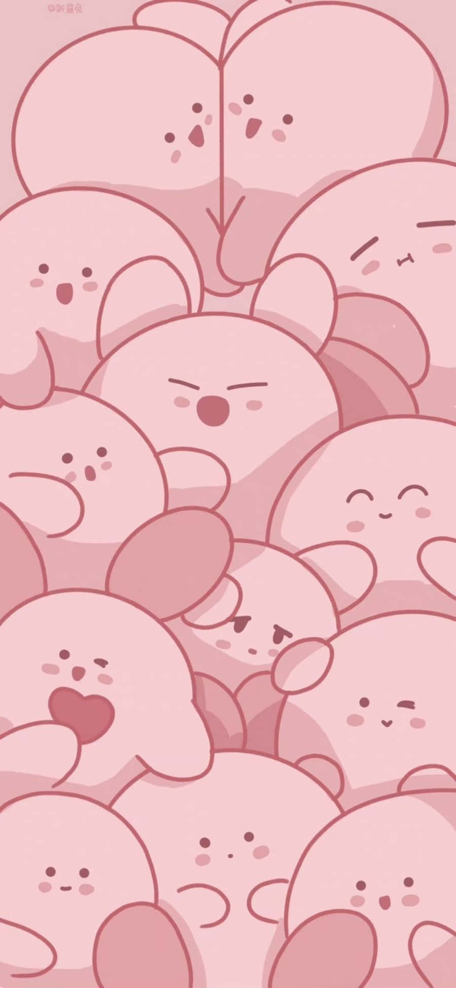 Kirby Mrembo wa Pinki Aestetiki Picha ya Ukuta