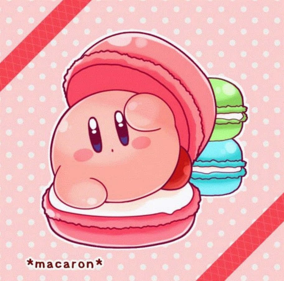 Kirby mwenye furaha tayari kuchunguza ulimwengu Picha ya Ukuta