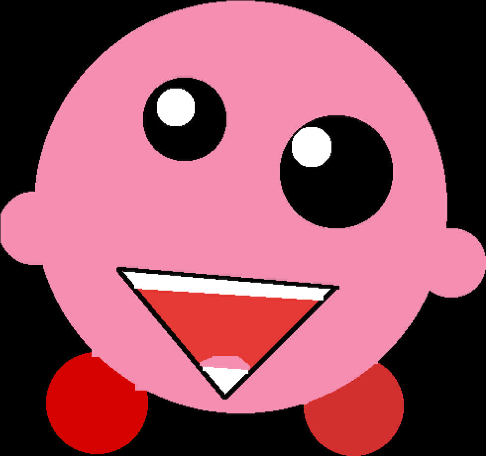 Kirby_ ya Pinki_ Mchoro wa Vekta Picha ya Ukuta