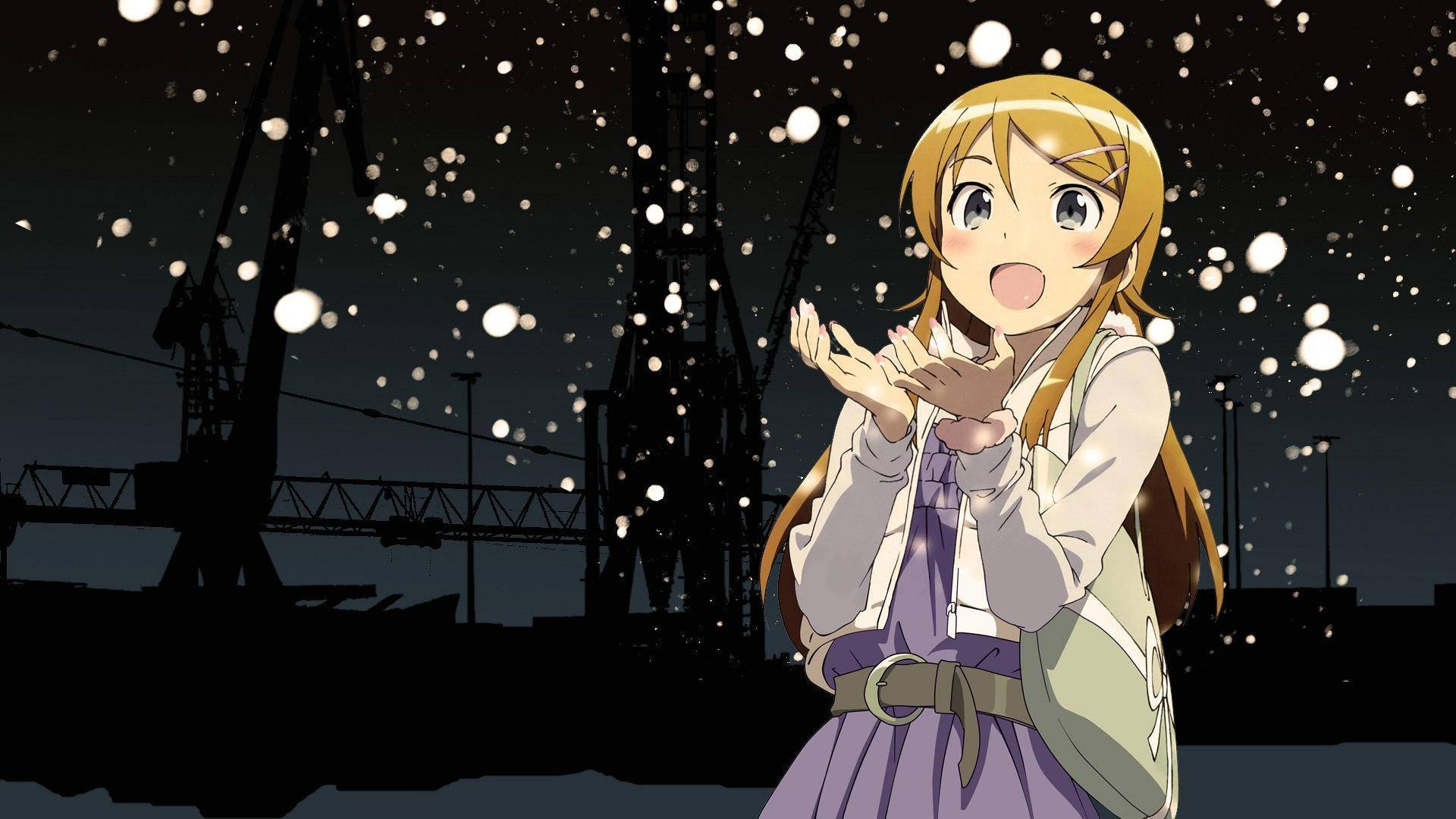 Kirino Kosaka wa Anime Kawaii na Mwangaza Mwembamba Picha ya Ukuta