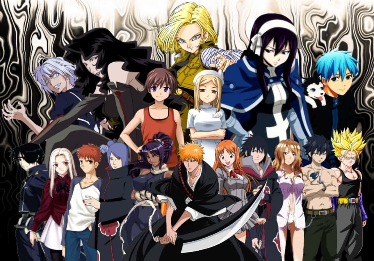 Kirito, Asuna na Sinon wa Sword Art Online Picha ya Ukuta