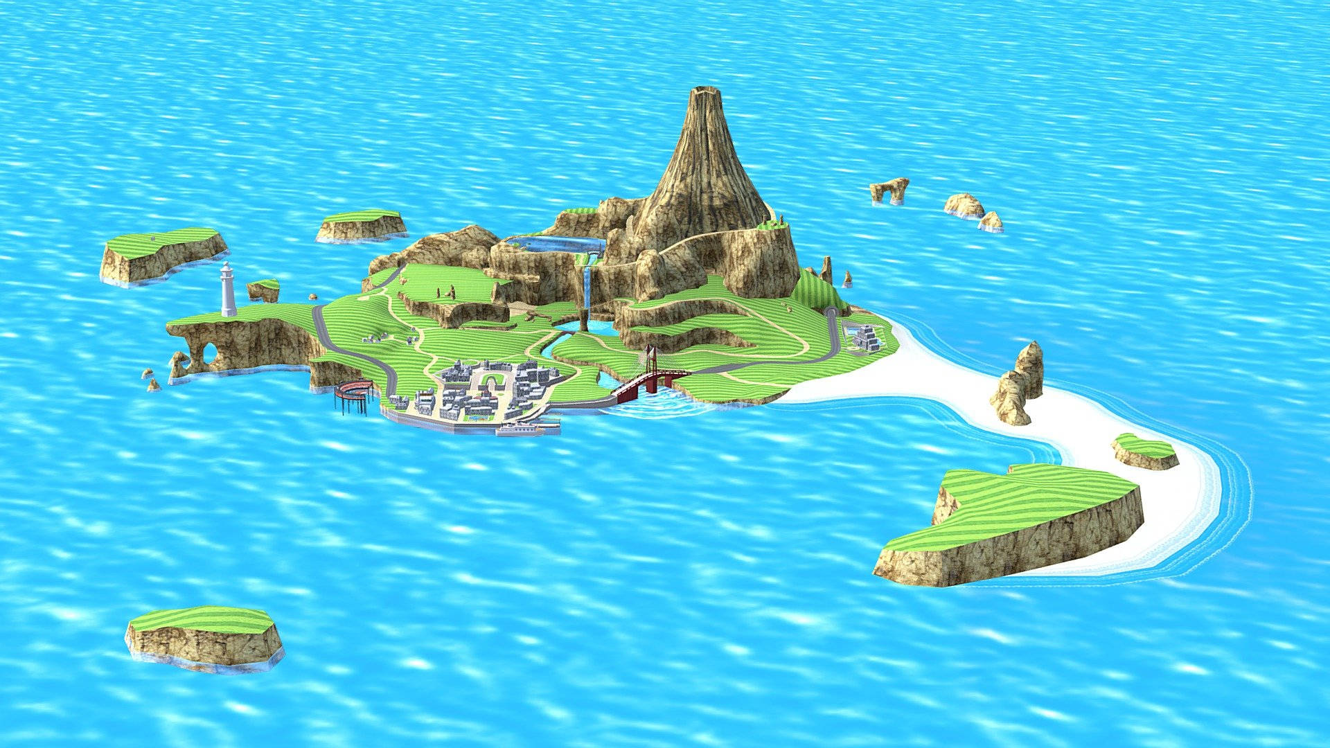 Kisiwa cha Wuhu Kinachovutia Macho cha Wii Sports Resort Picha ya Ukuta