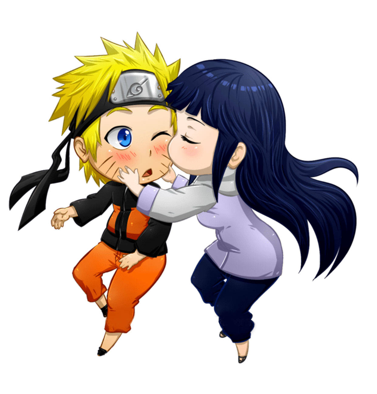 Kiss Mrembo wa Naruto Chibi Picha ya Ukuta