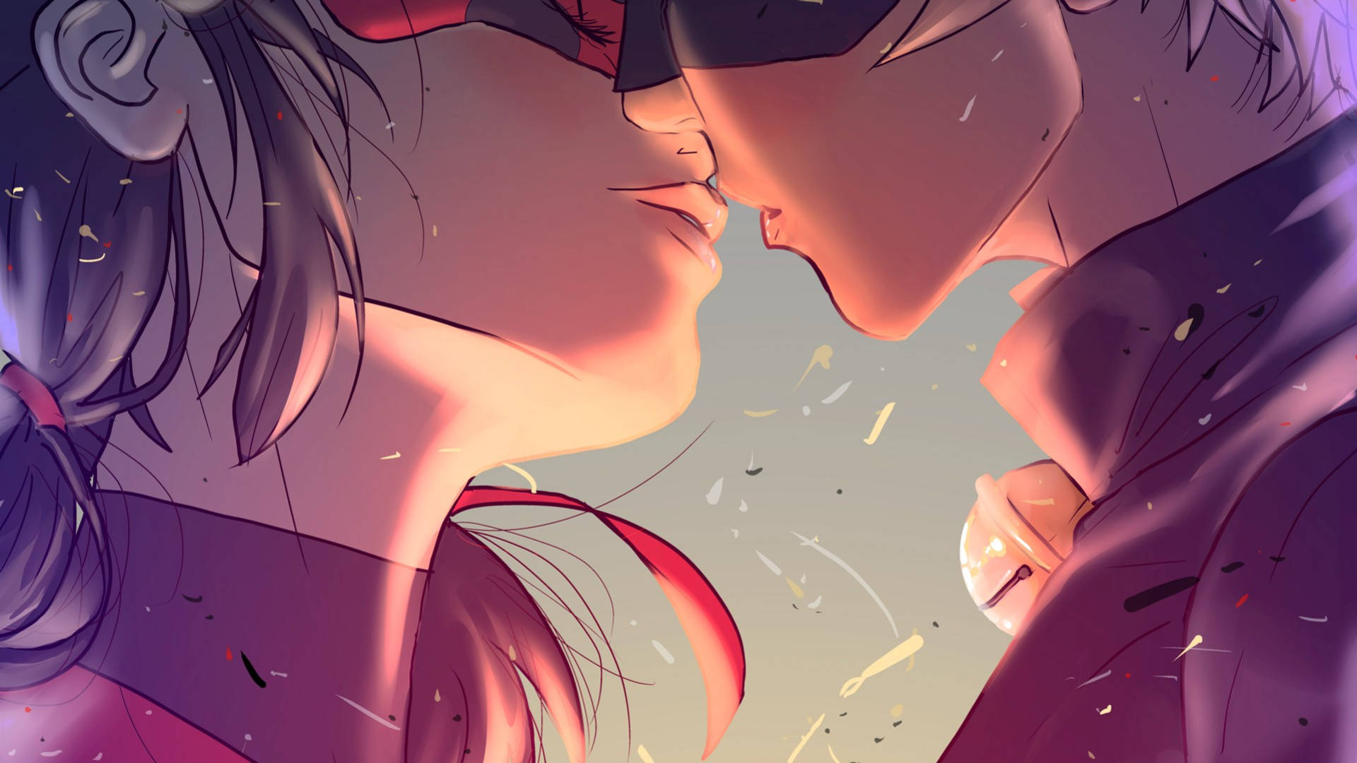 Kiss ya Superheroes Ladybug Na Cat Noir Picha ya Ukuta
