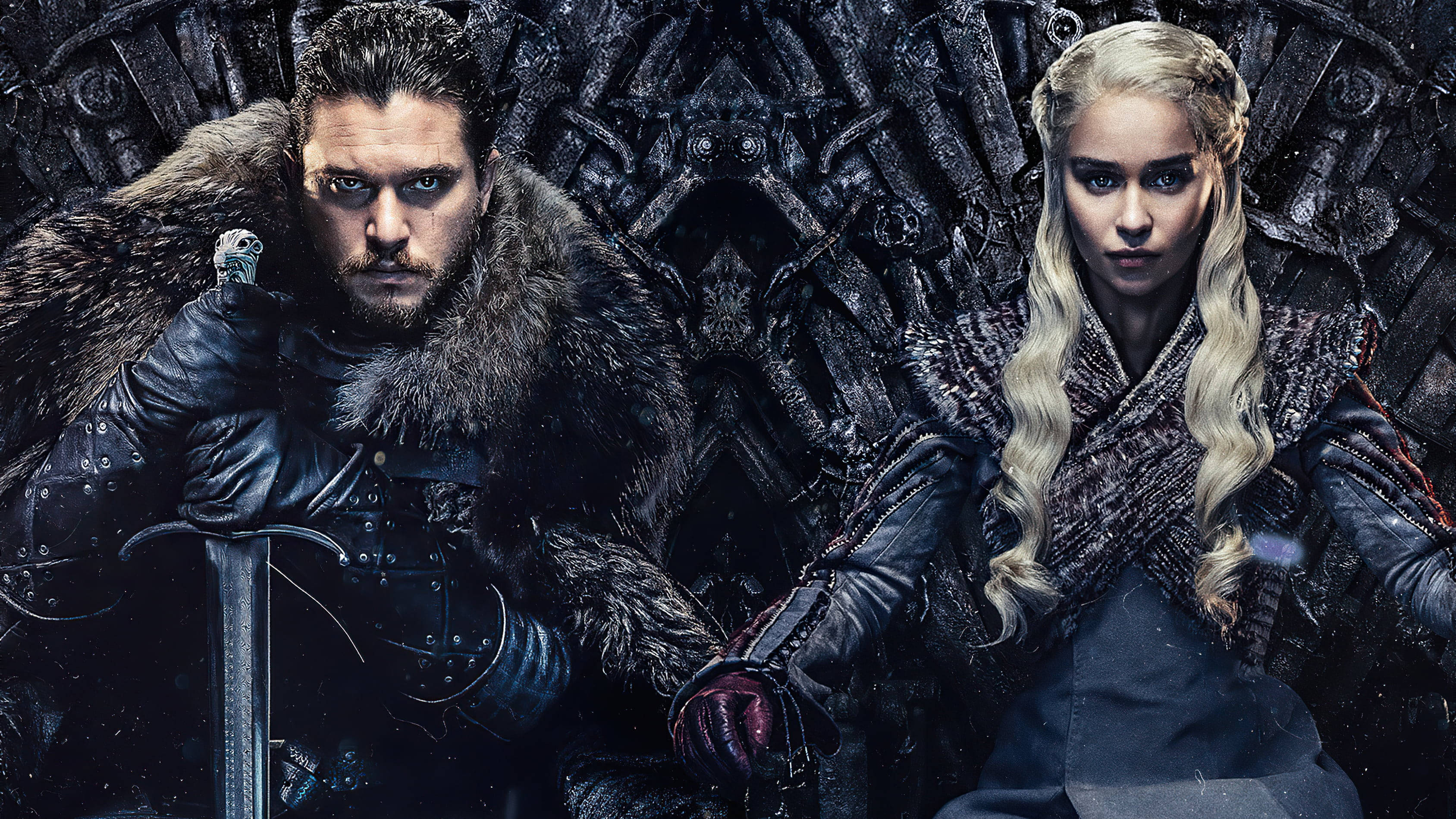 Kiti cha Enzi cha Chuma Daenerys Jon Snow Game Of Thrones Picha ya Ukuta