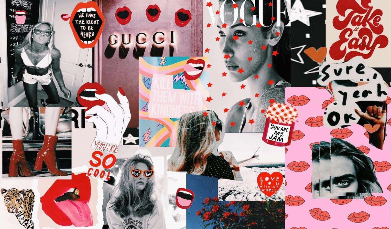 Kito cha Collage ya Aesthetic Picha ya Ukuta