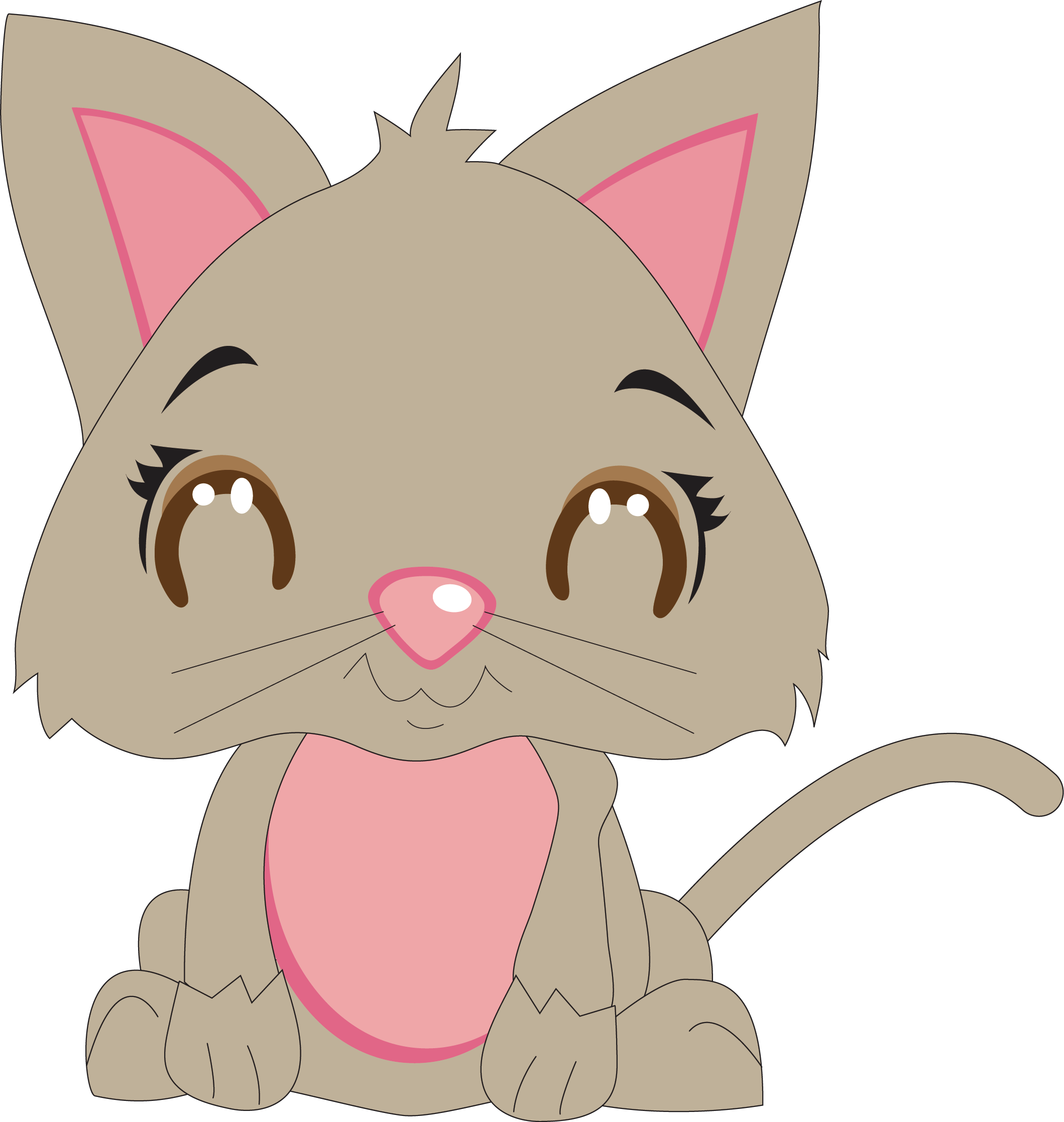 Kitty Mchoro Mzuri Picha ya Ukuta