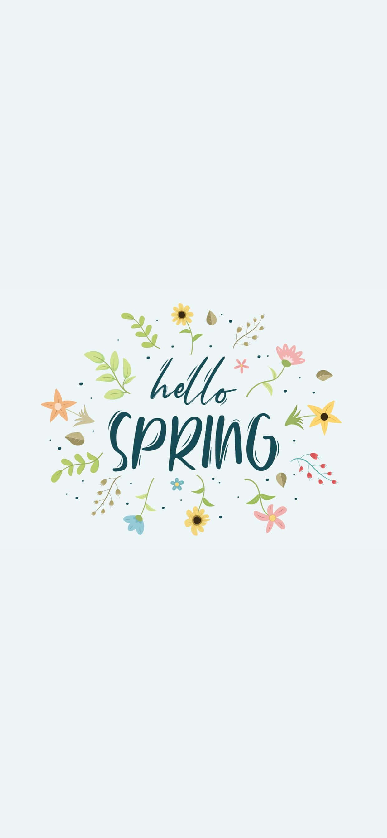 hello spring handwritten lettering Picha ya Ukuta