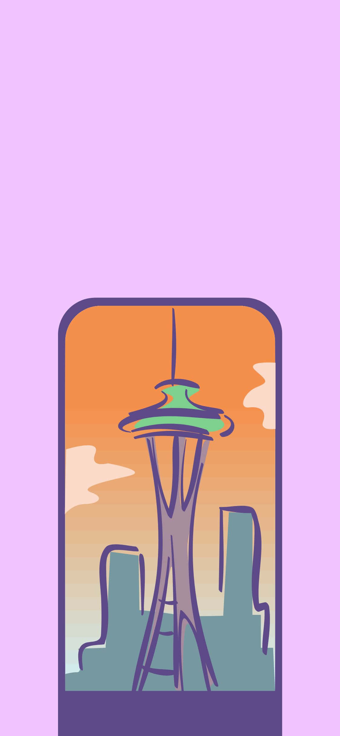 Kivinjari mandhari ya Seattle kutoka iPhone X Picha ya Ukuta