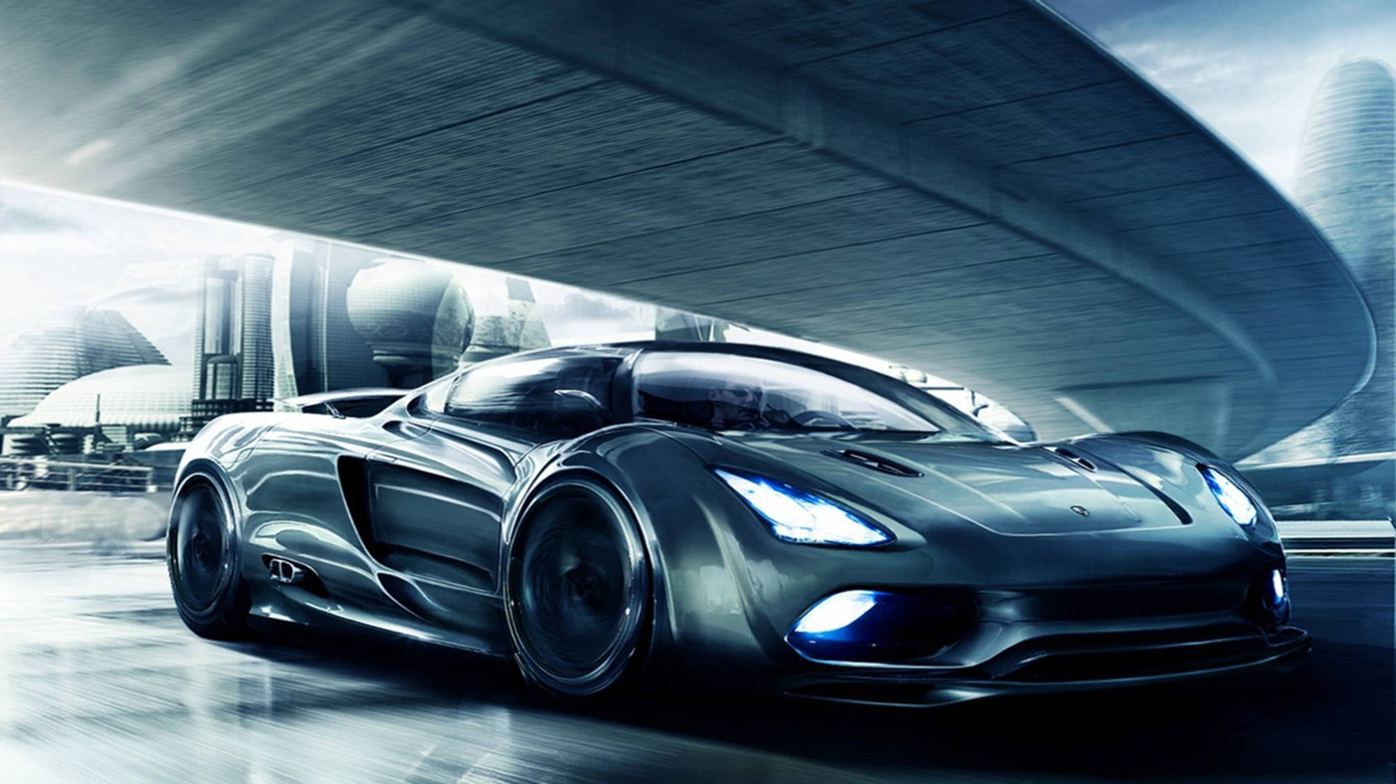 Koenigsegg ya Mwoneko Inayomota na Mwisho wa Metali Picha ya Ukuta