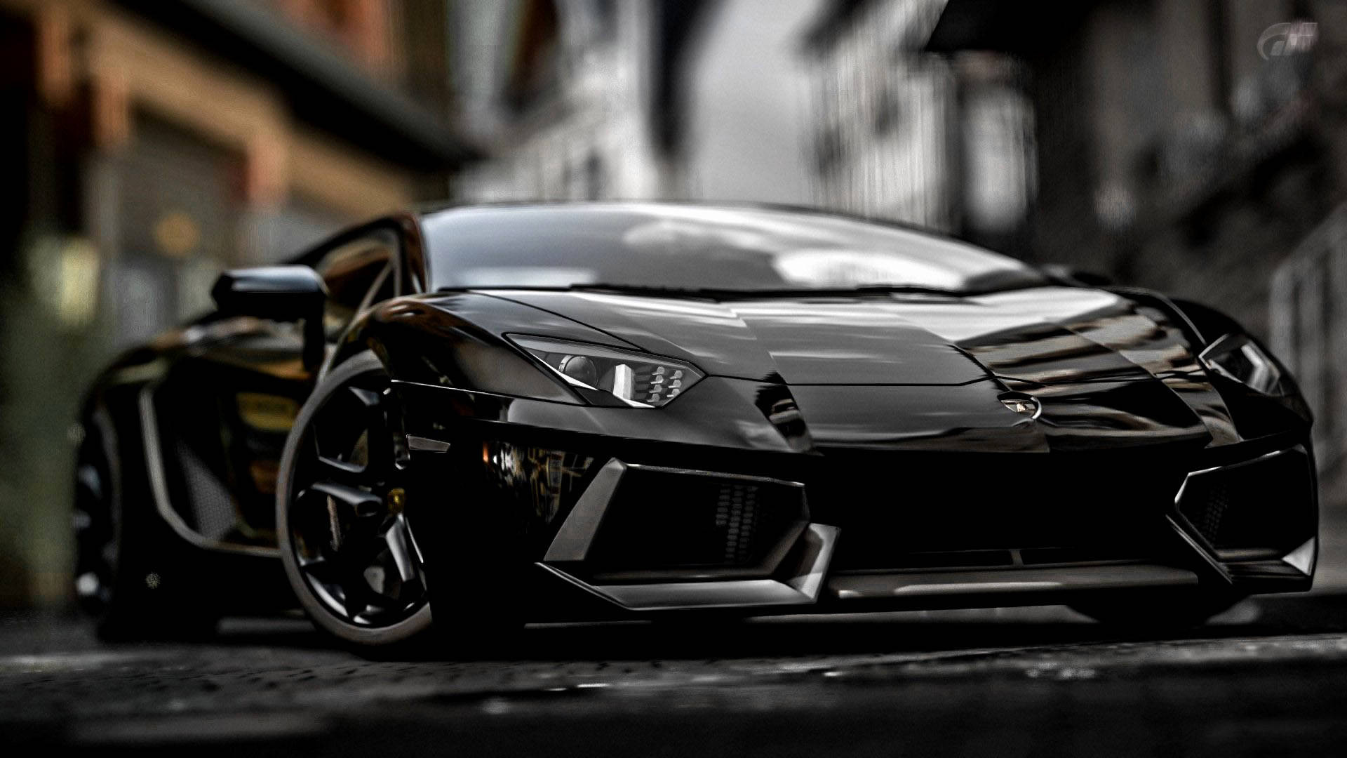 Kofia ya Lamborghini Aventador Nyeusi Magari ya Michezo Picha ya Ukuta