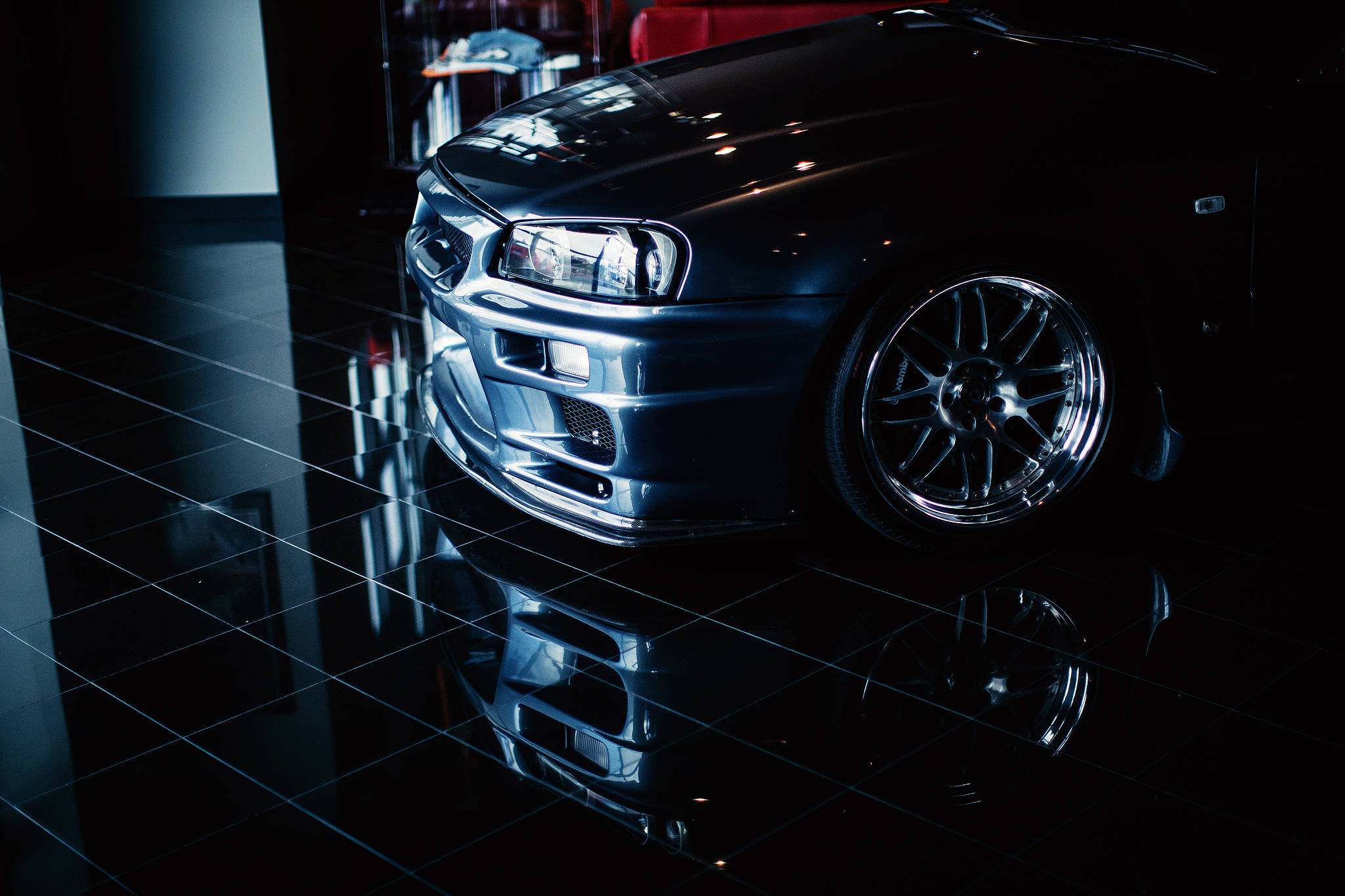 Kofia ya Mbele ya Nissan Skyline GTR R34 Picha ya Ukuta