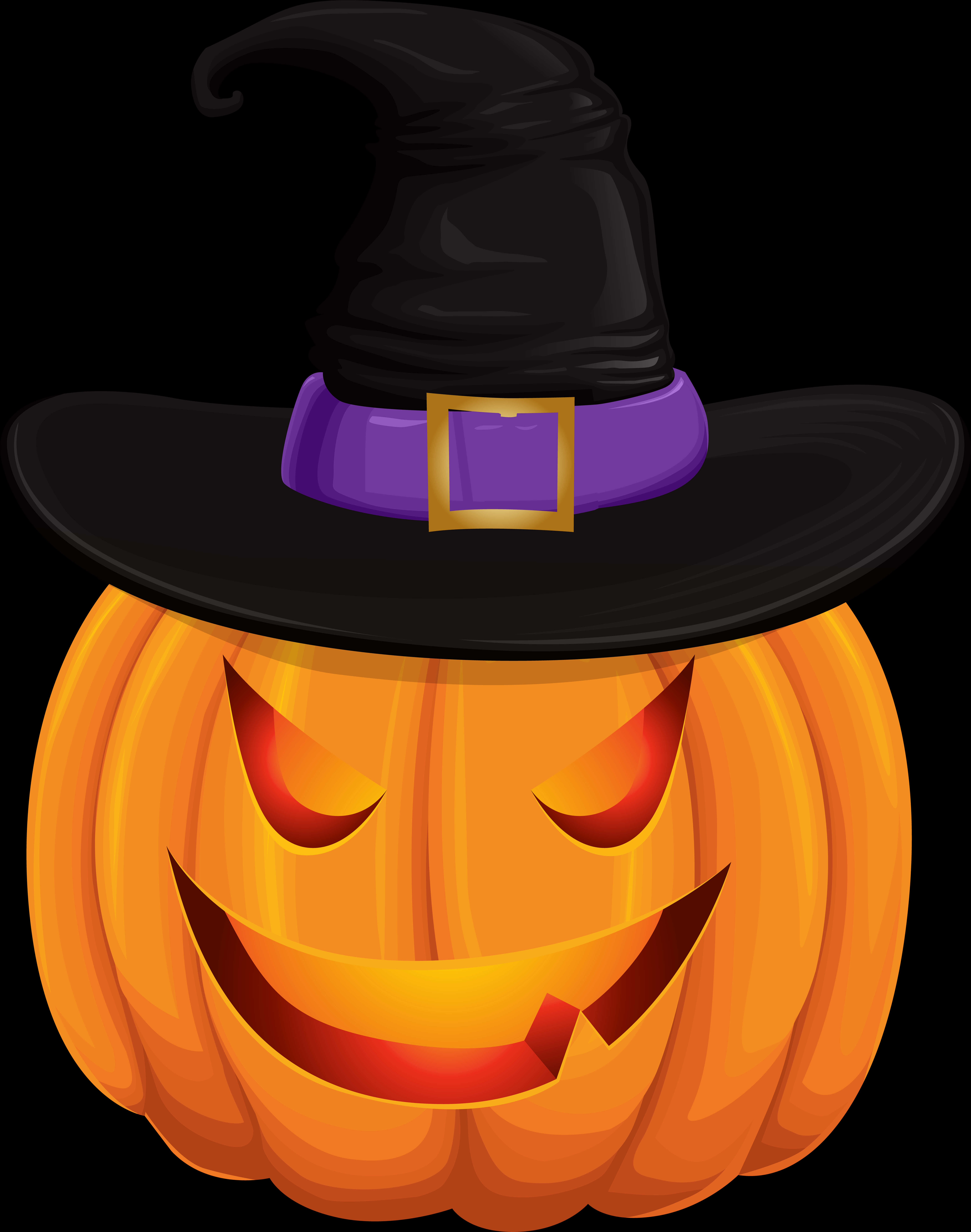Kofia ya Mchawi ya Boga la Halloween Picha ya Ukuta
