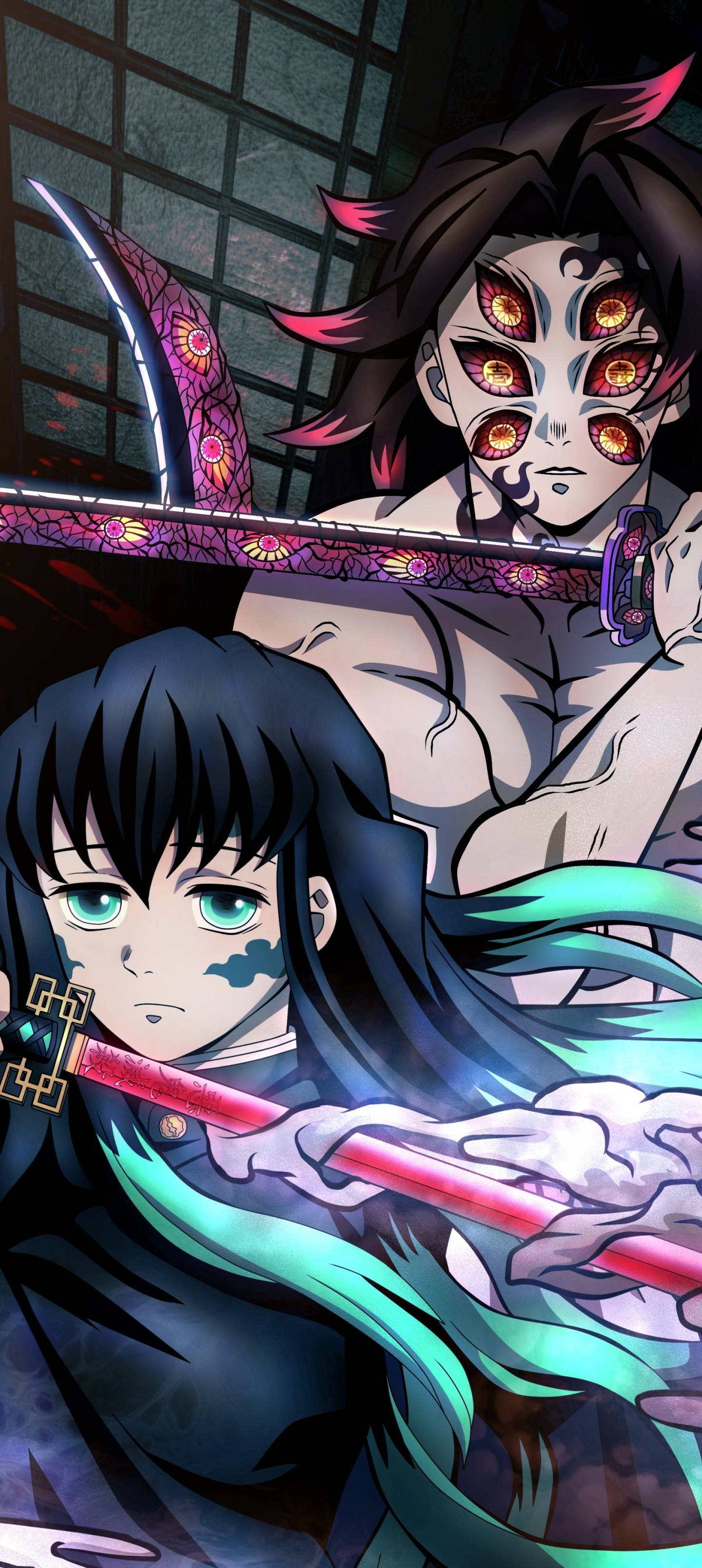 "Kokushibo, mwenye kusisimua wa juu-rank Demon Slayer" Picha ya Ukuta