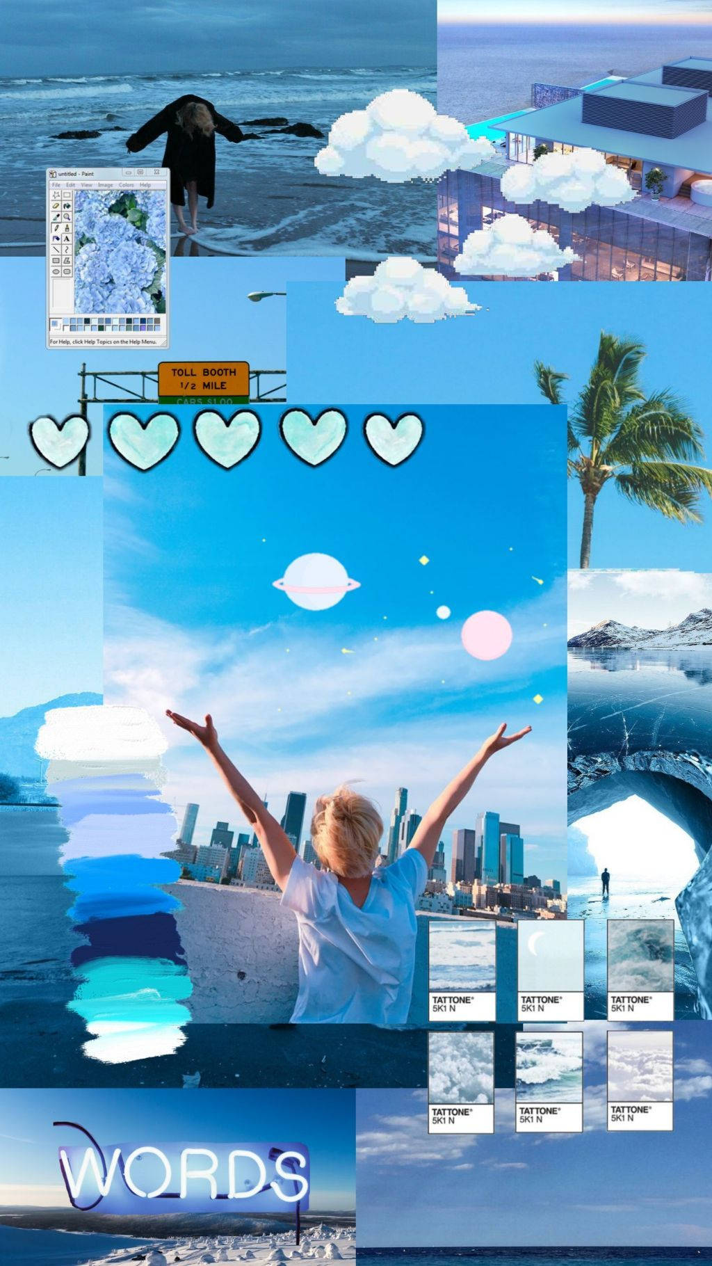 Kola ya Jimin ya BTS yenye Mandhari ya Bluu Picha ya Ukuta