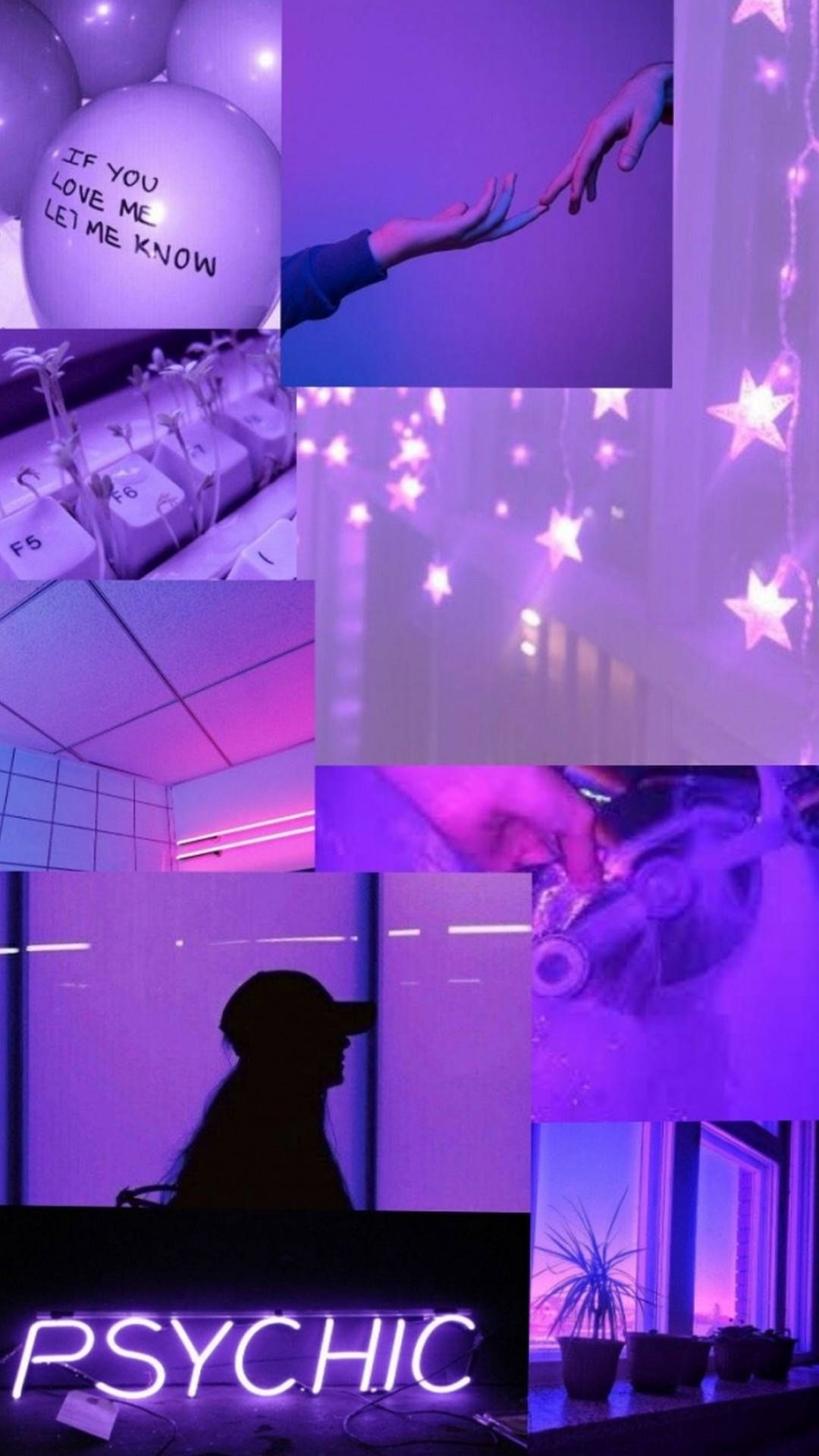 Kola ya Picha ya Aesthetic ya Rangi ya Zambarau Mwanga Picha ya Ukuta